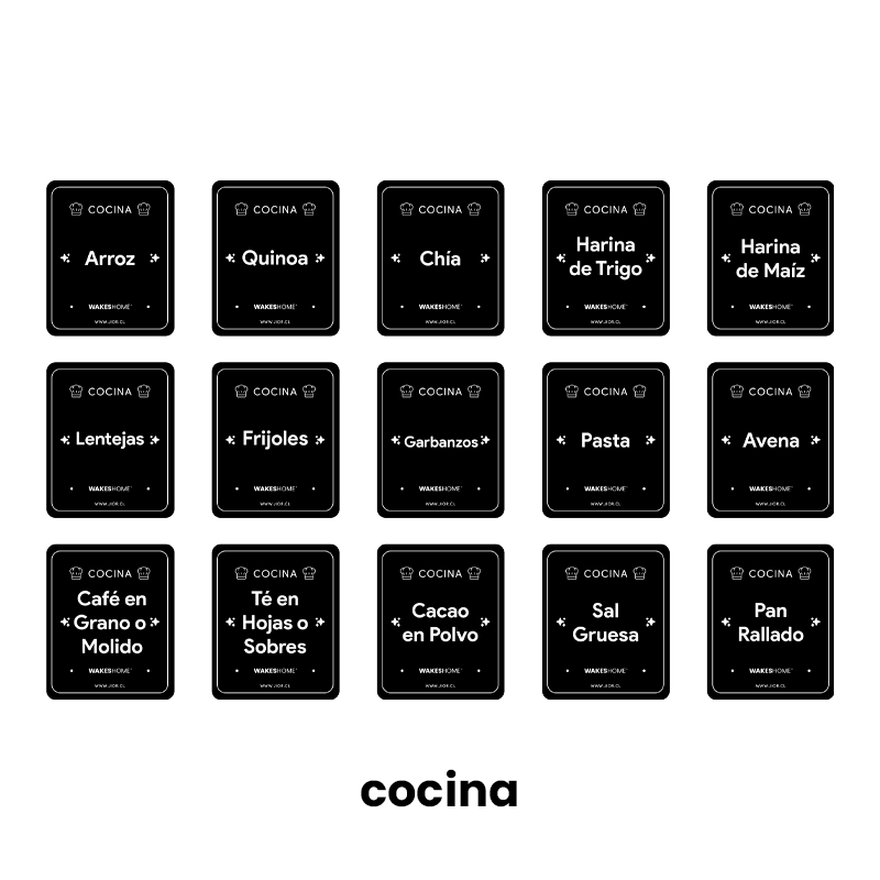 90 Etiquetas Adhesivas Para Frascos Cocina Baño Y Lavanderia-2