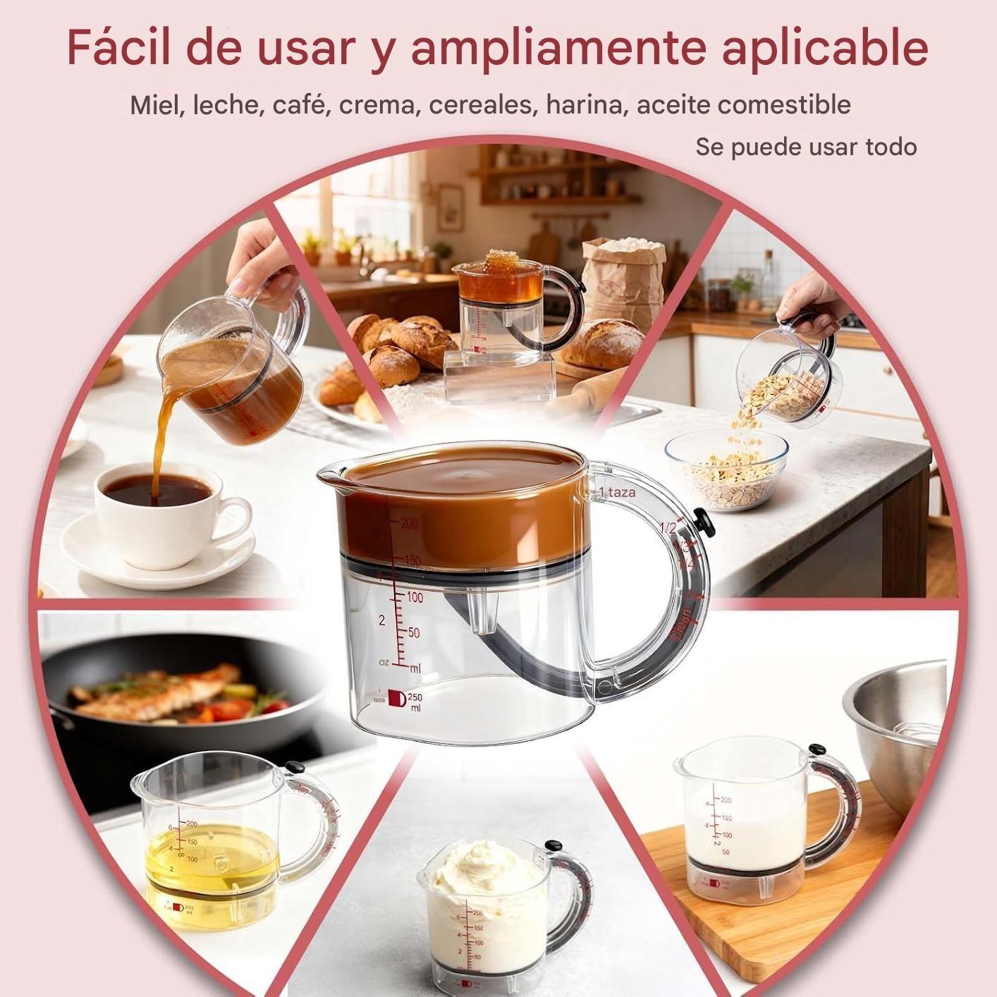 Taza Medidora Ajustable Para Reposteria 200ml Vaso Medidor Transparente | 200ml-3