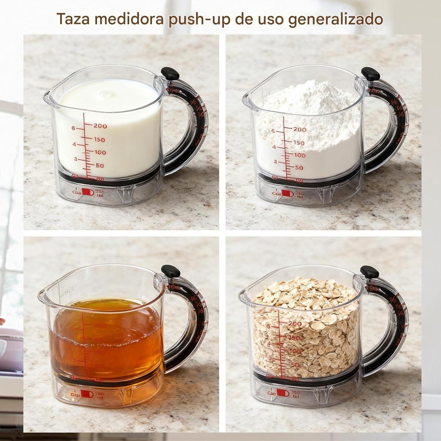 Taza Medidora Ajustable Para Reposteria 200ml Vaso Medidor Transparente | 200ml-5