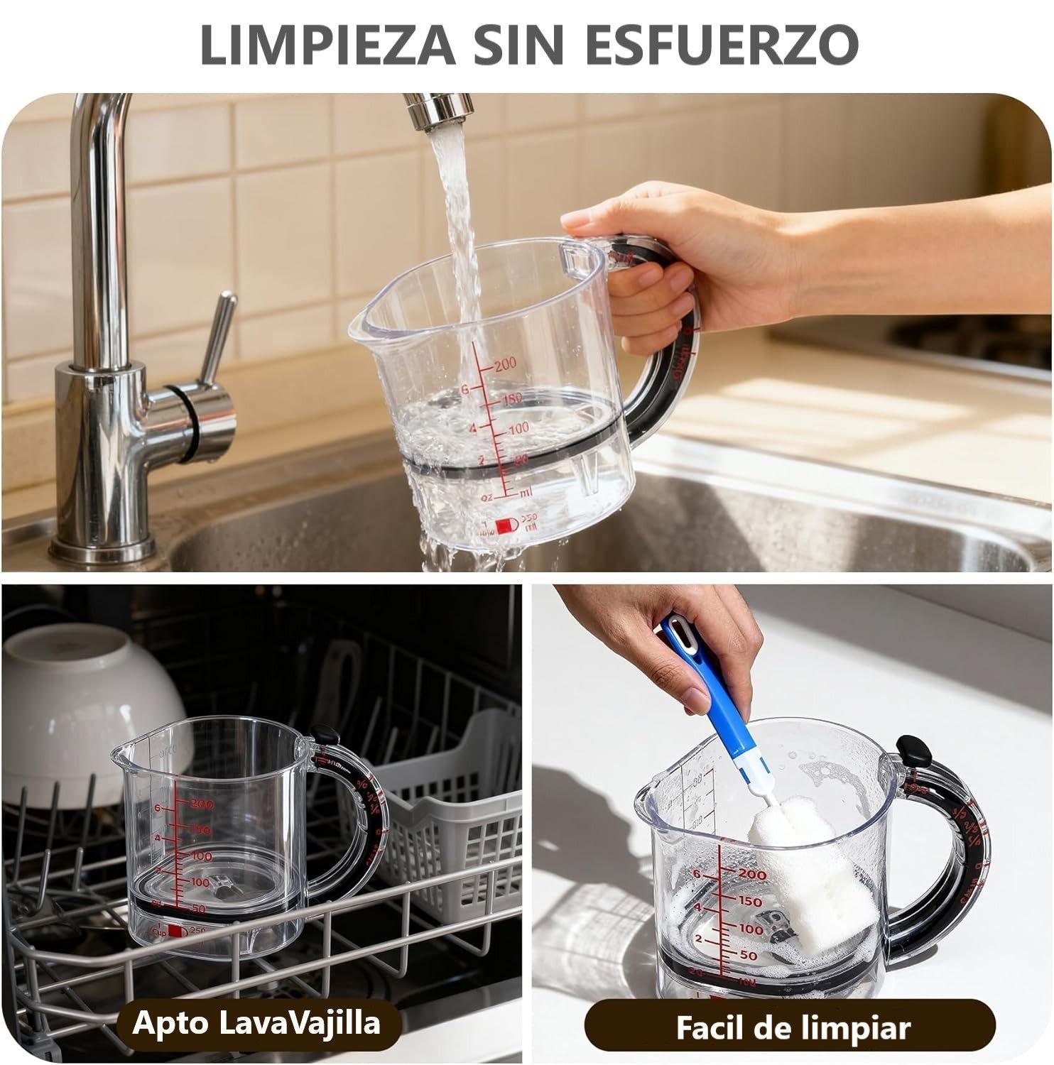 Taza Medidora Ajustable Para Reposteria 200ml Vaso Medidor Transparente | 200ml-6