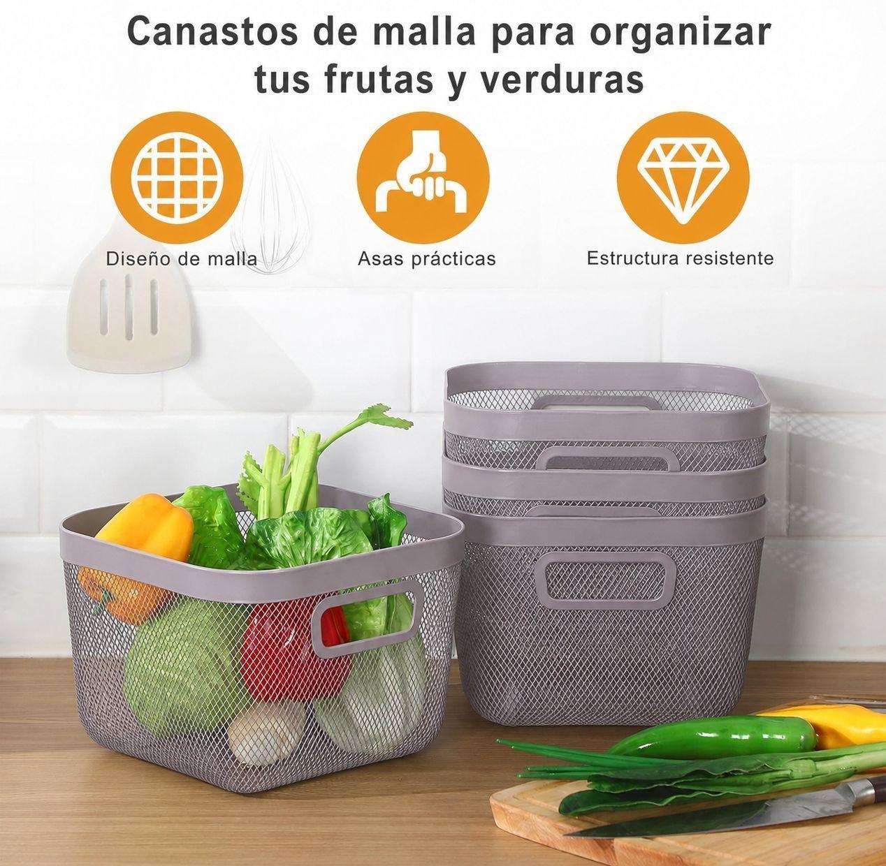 Cesta Metalica Contenedor De Almacenamiento Multiuso-2