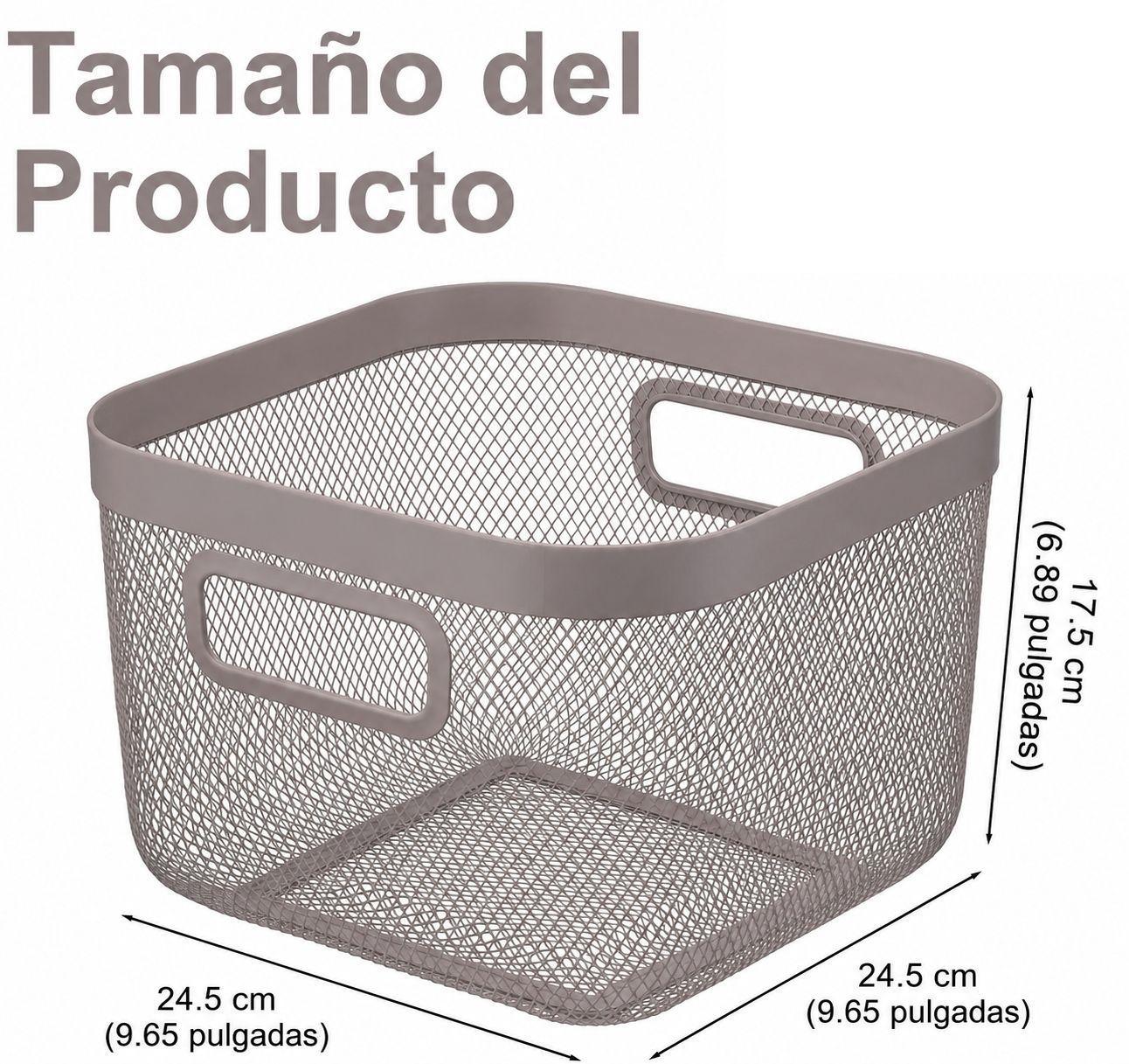 Cesta Metalica Contenedor De Almacenamiento Multiuso-6