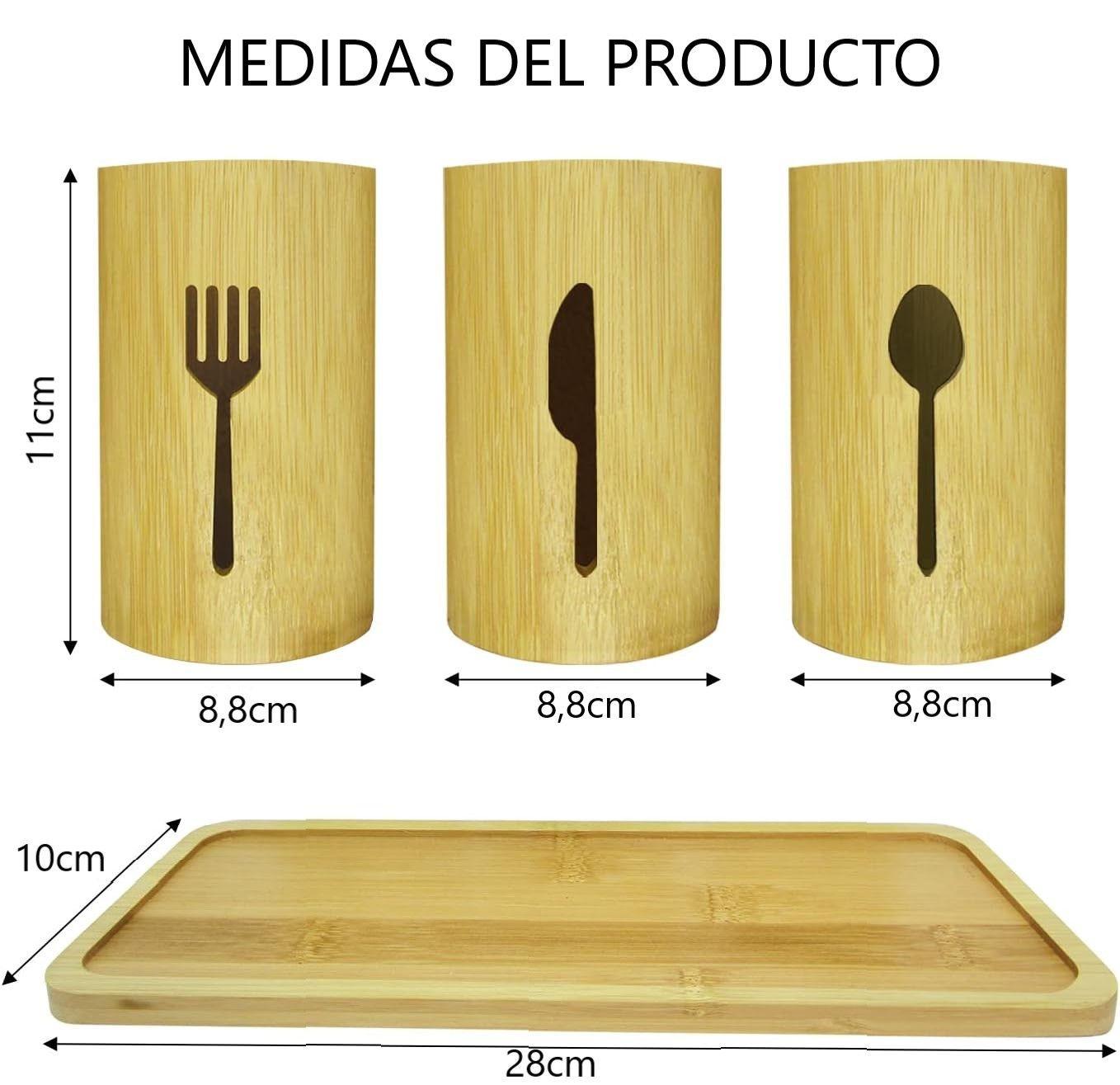 Escurridor De Cubierto Y Utensilios Cocina Porta Servicio Madera WakesHome-2