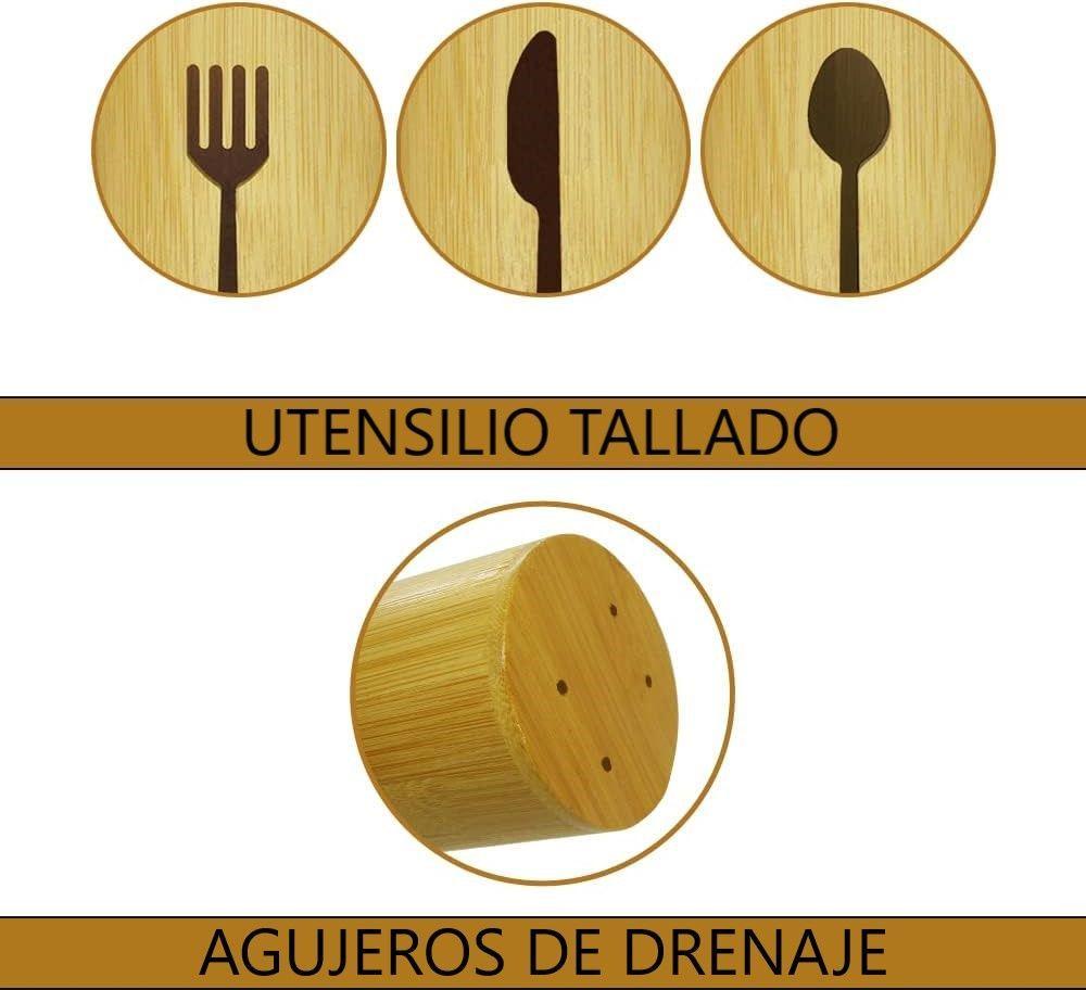 Escurridor De Cubierto Y Utensilios Cocina Porta Servicio Madera WakesHome-3