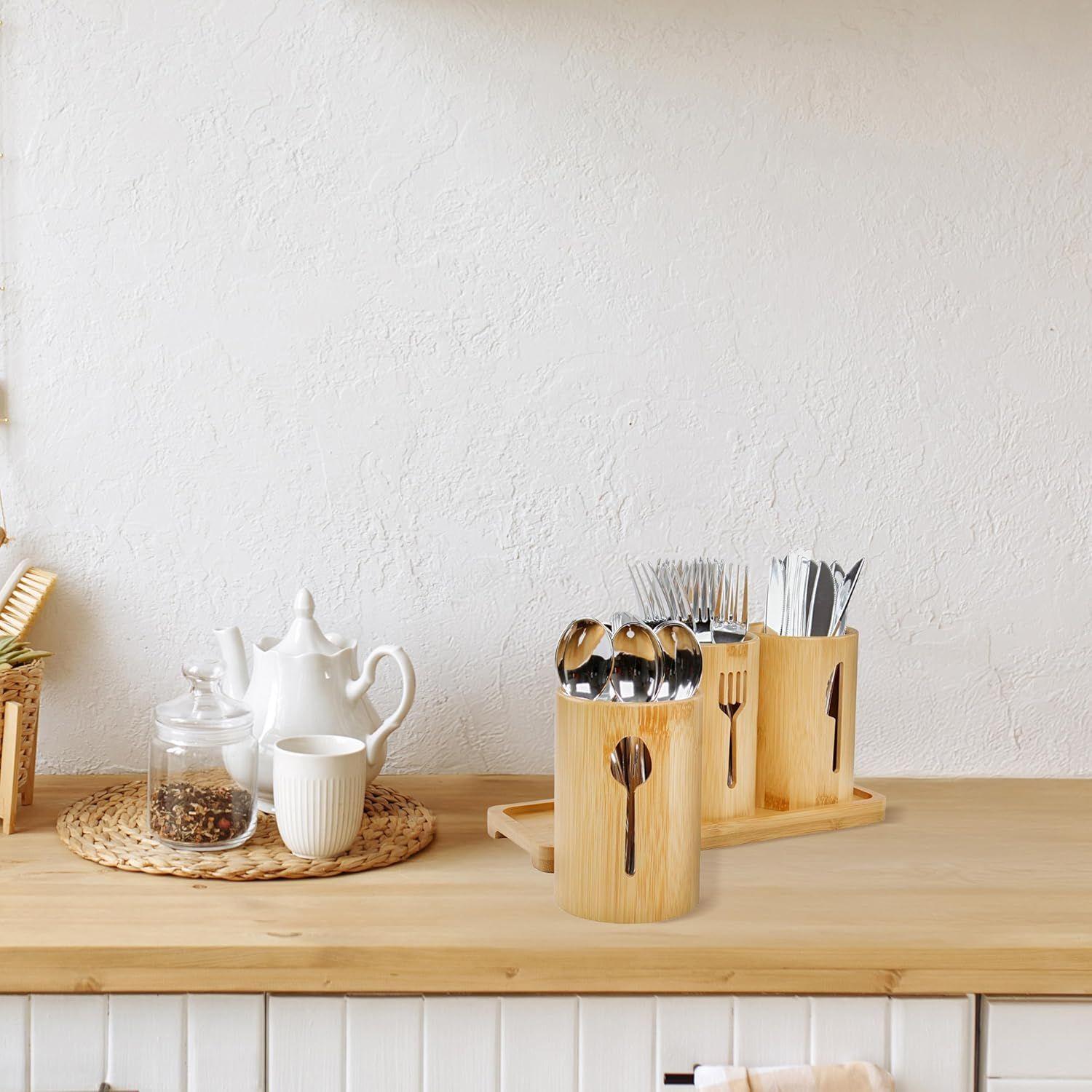 Escurridor De Cubierto Y Utensilios Cocina Porta Servicio Madera WakesHome-4