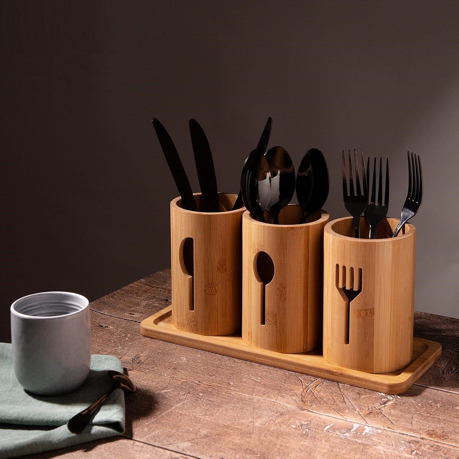 Escurridor De Cubierto Y Utensilios Cocina Porta Servicio Madera WakesHome-6