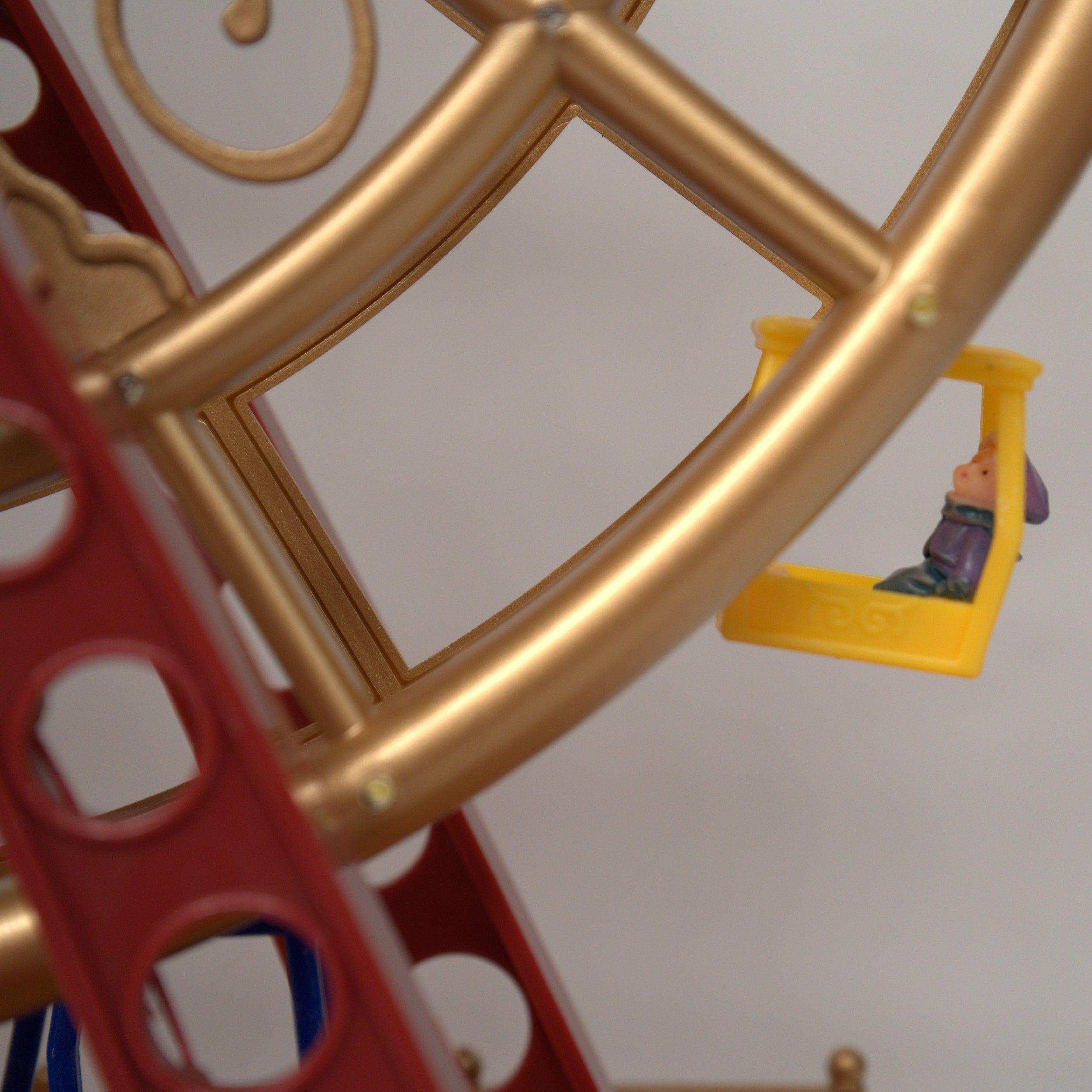 Adorno Navidad Rueda De La Fortuna Luces Musica Y Movimiento Rojo-6