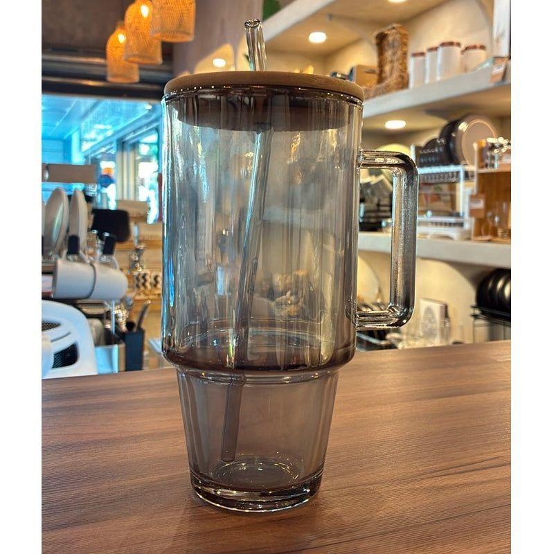 Vaso Lata De Vidrio Con Tapa Bambu Y Bombilla 700ml-1