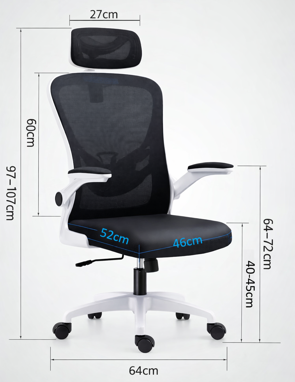 Silla De Oficina Ergon mica Con Reposacabezas Soporte Lumba-1