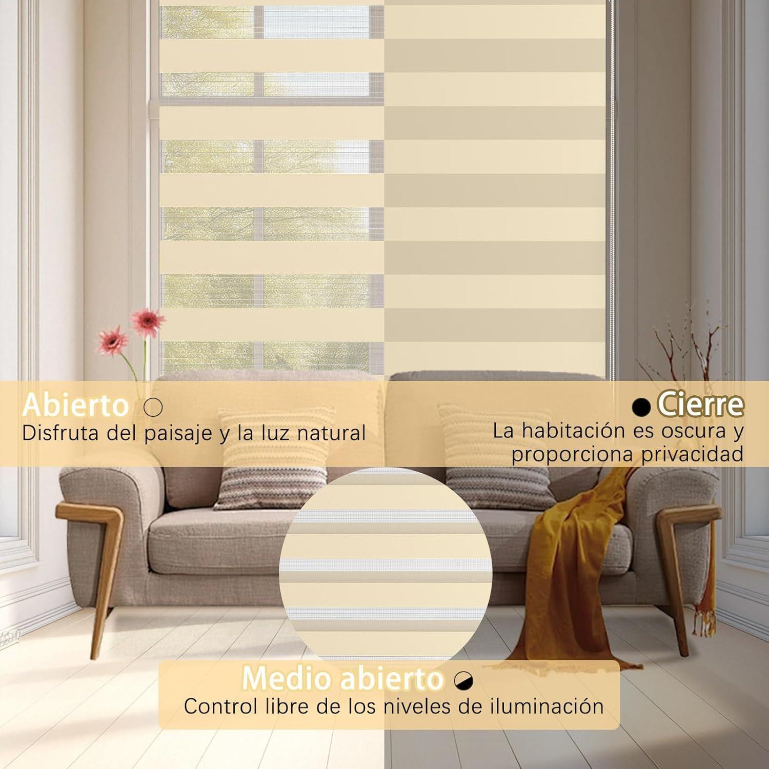 Cortina Roller Duo Zebra Día Y Noche Color Variado 100x200cm-4