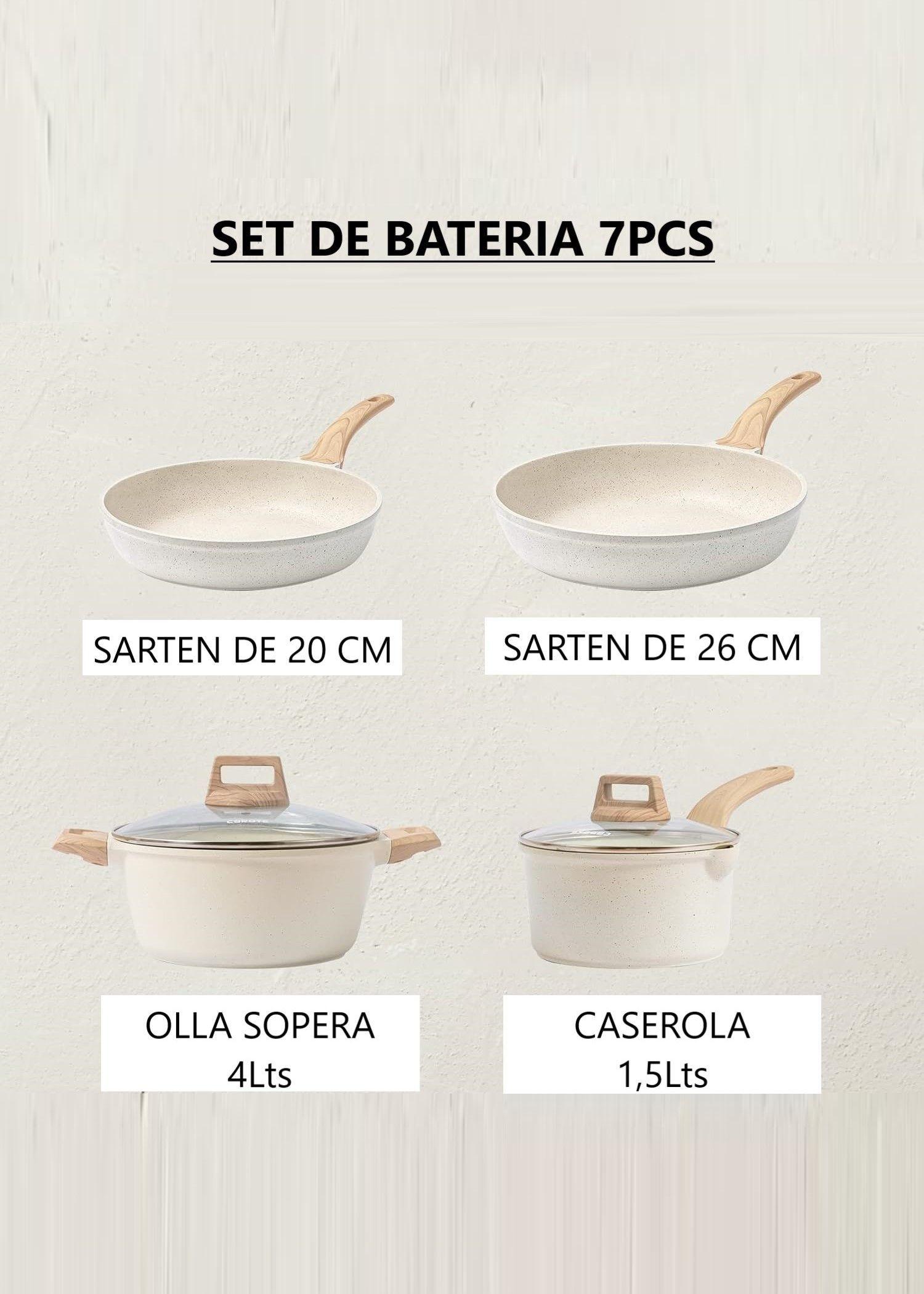 Set de Bateria de Cocina 7 Piezas Antiadherente Ceramic Profesional Ollas-1