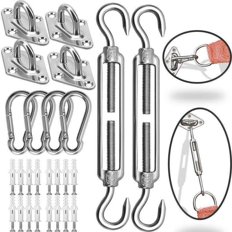 Kit Anclaje Herraje Toldo Vela Tensores Tarugo Sujetadores Plateado-7