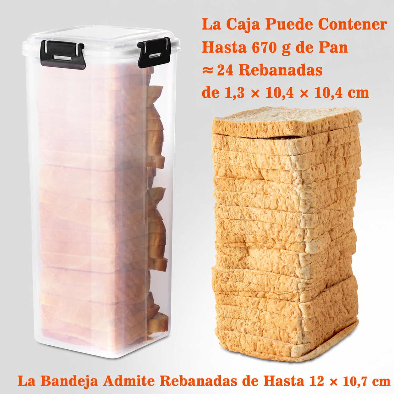 Panera De Pl stico Con Bandeja Dispensador De Pan S ndwich-6
