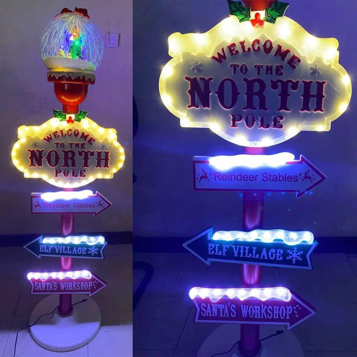 Adorno De Navidad Señal Navideña Welcome To The North Pole-4