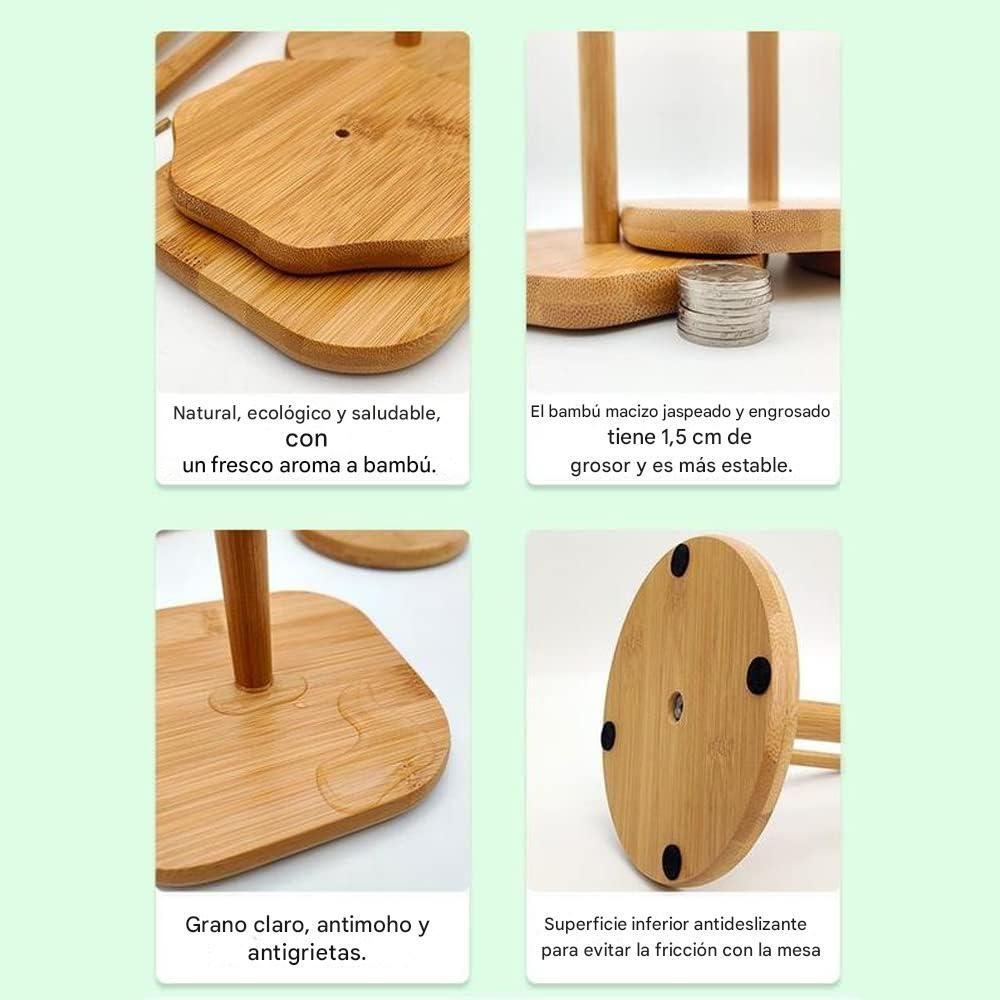 Portarollos Nova De Madera Soporte Toallas De Papel De Pie-6