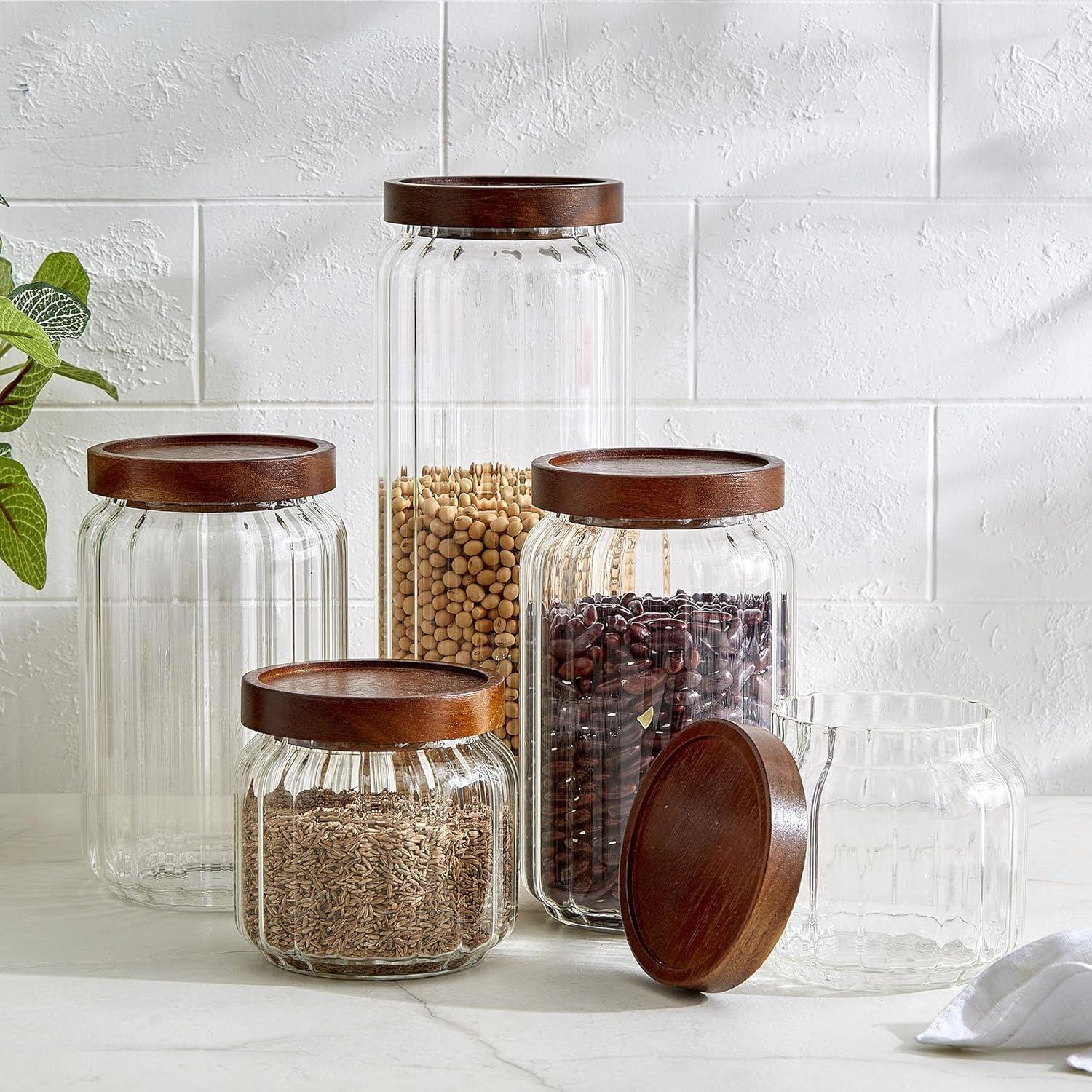 Contenedores De Vidrio Con Tapa Tarros Hermeticos De Cocina 1250ml-2