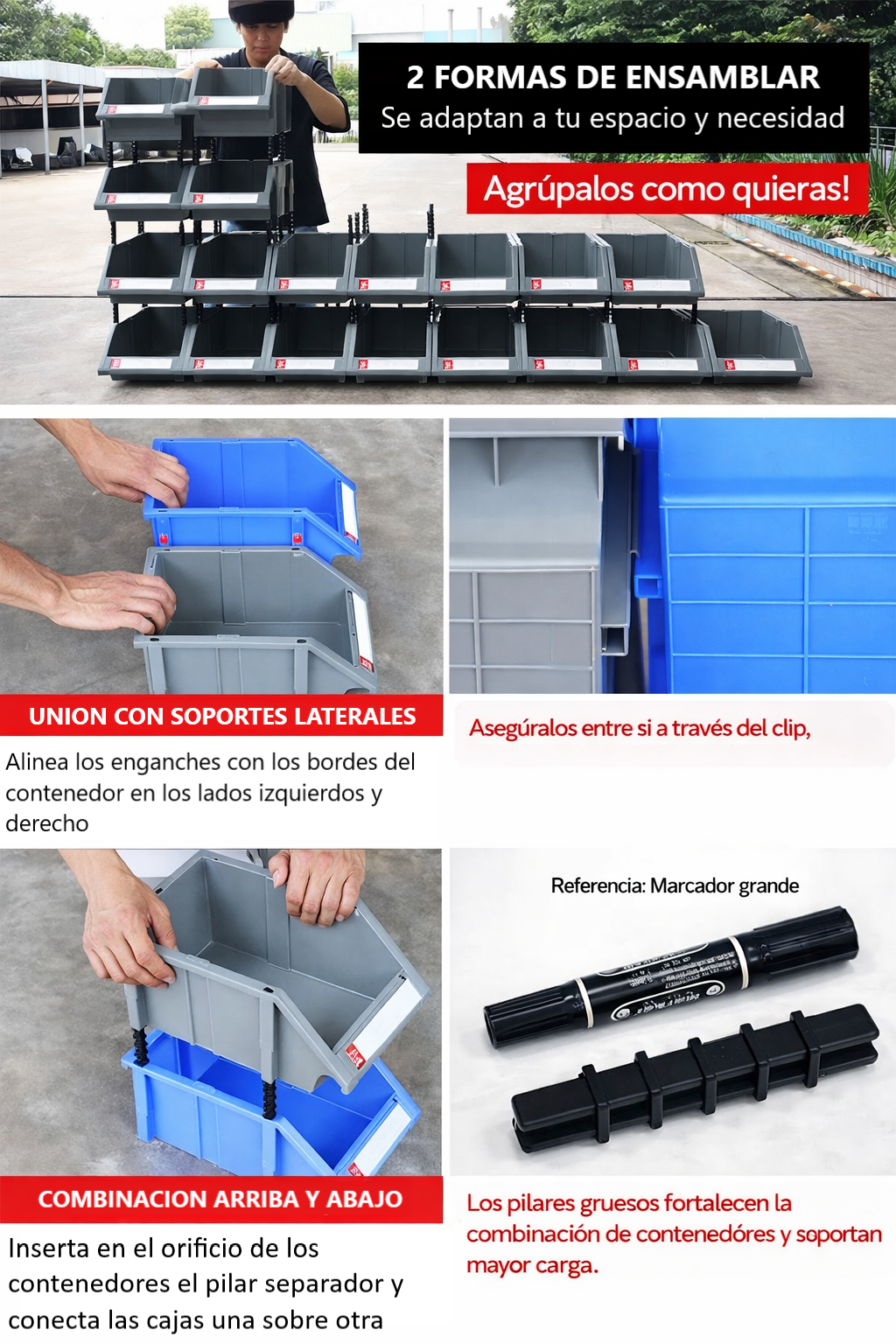 Gaveta Industrial Plastica Caja Organizadora Apilable 30lt-3