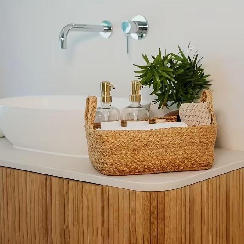 Juego De 4 Cestas De Almacenamiento Tejidas Cuerda De Yute WakesHome-2