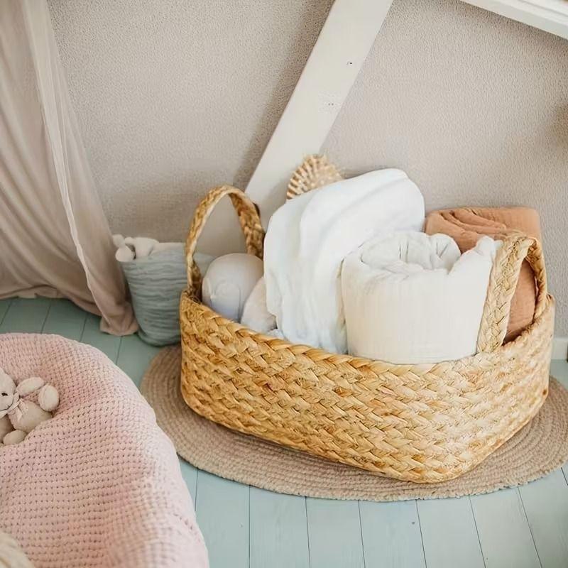 Juego De 4 Cestas De Almacenamiento Tejidas Cuerda De Yute WakesHome-6