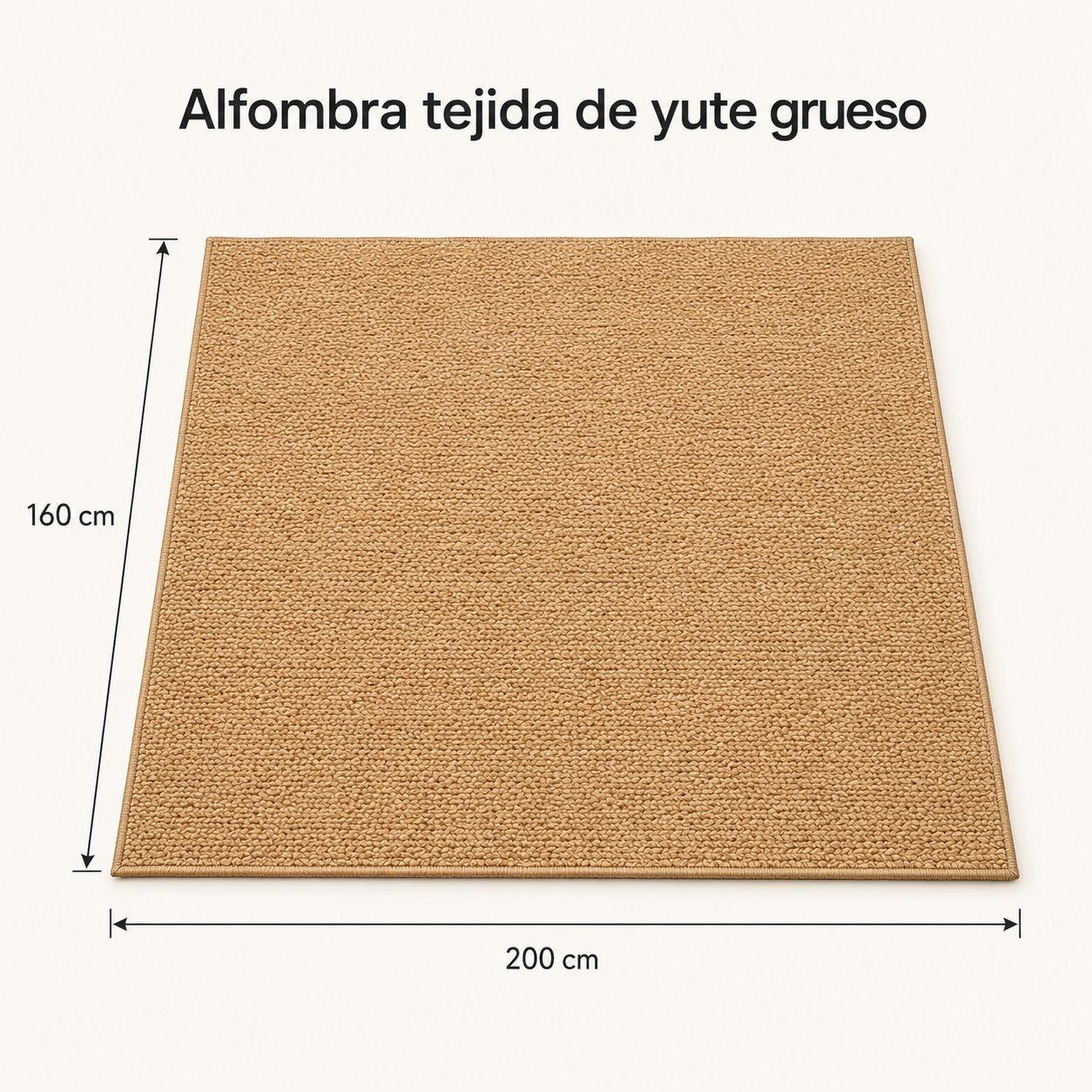 Alfombra Estilo Yute Tejida Para Living Resistente Mascotas-1