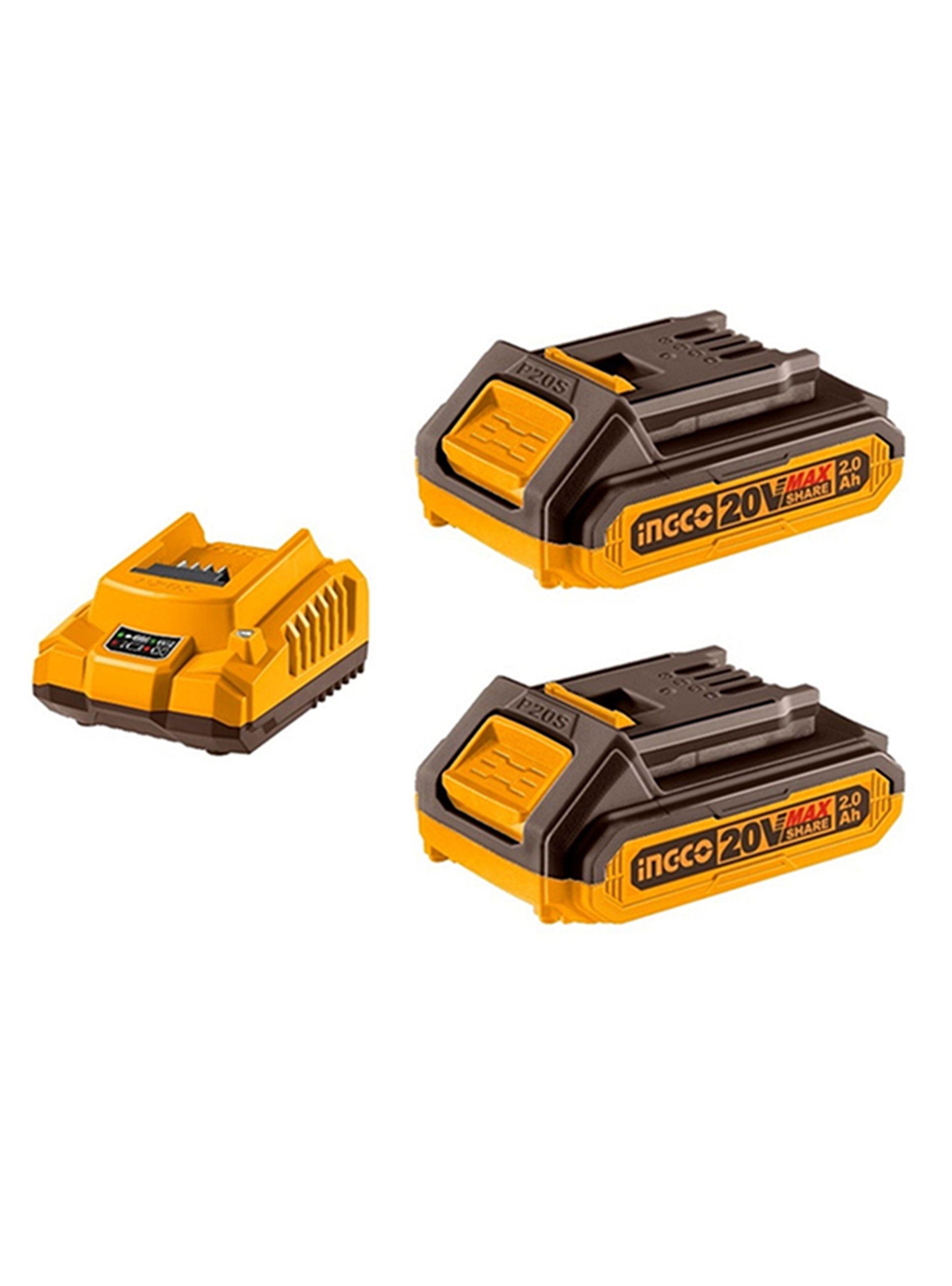 Kit Cargador + 2 Baterias 20v 2ah Ingco Fbcpk1222-0
