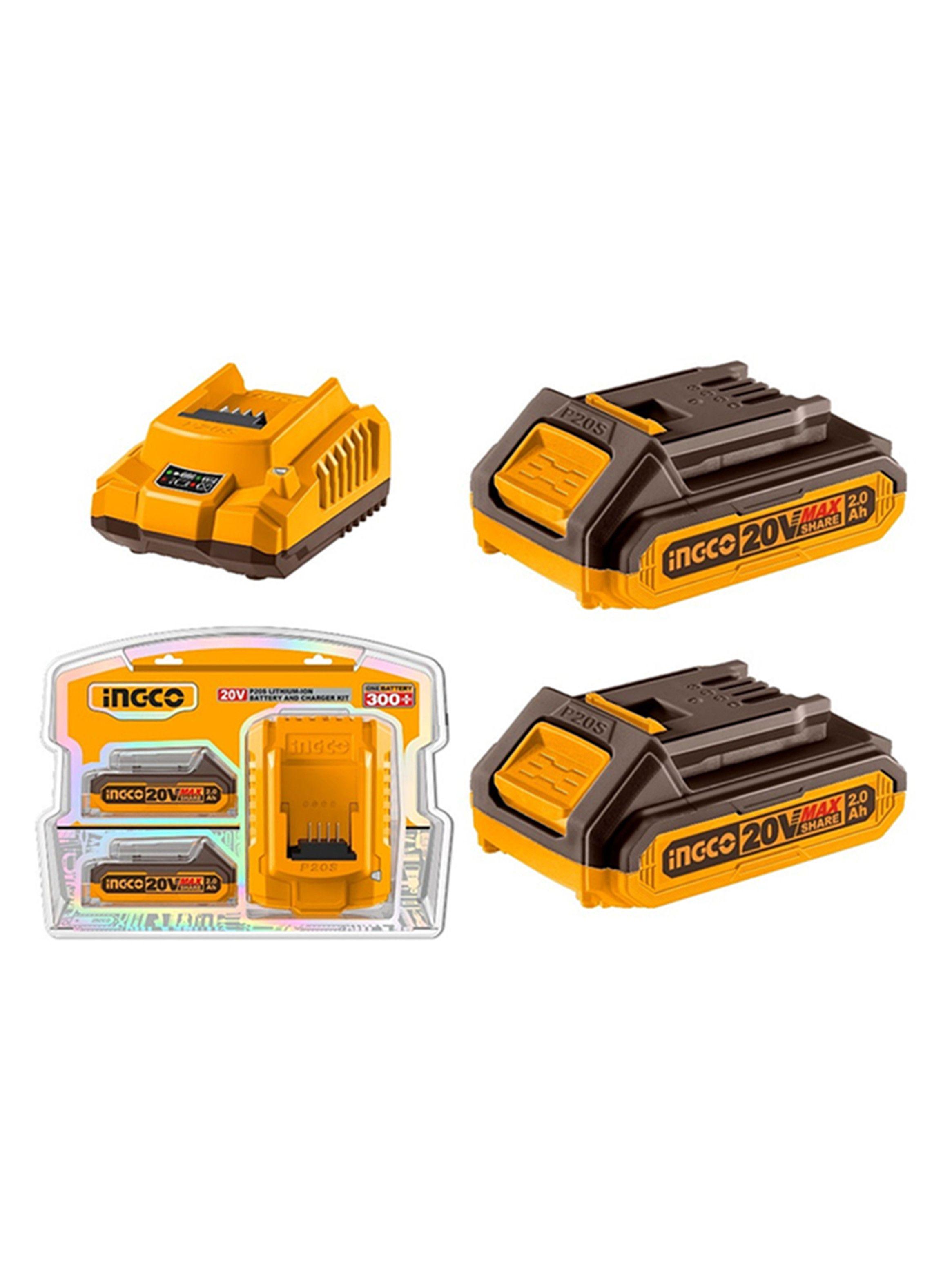 Kit Cargador + 2 Baterias 20v 2ah Ingco Fbcpk1222-2