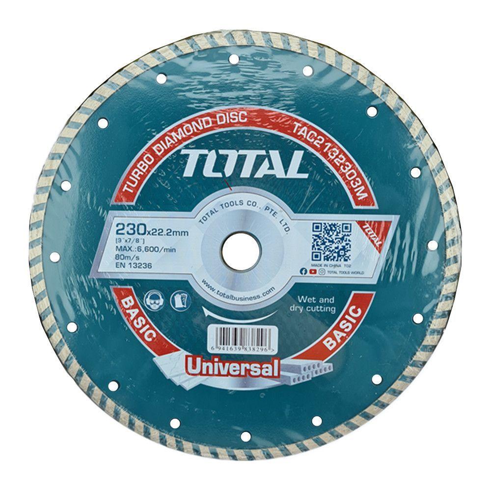 5x Disco Corte Diamantado Turbo 9 230mm Total Tac2132303m-0