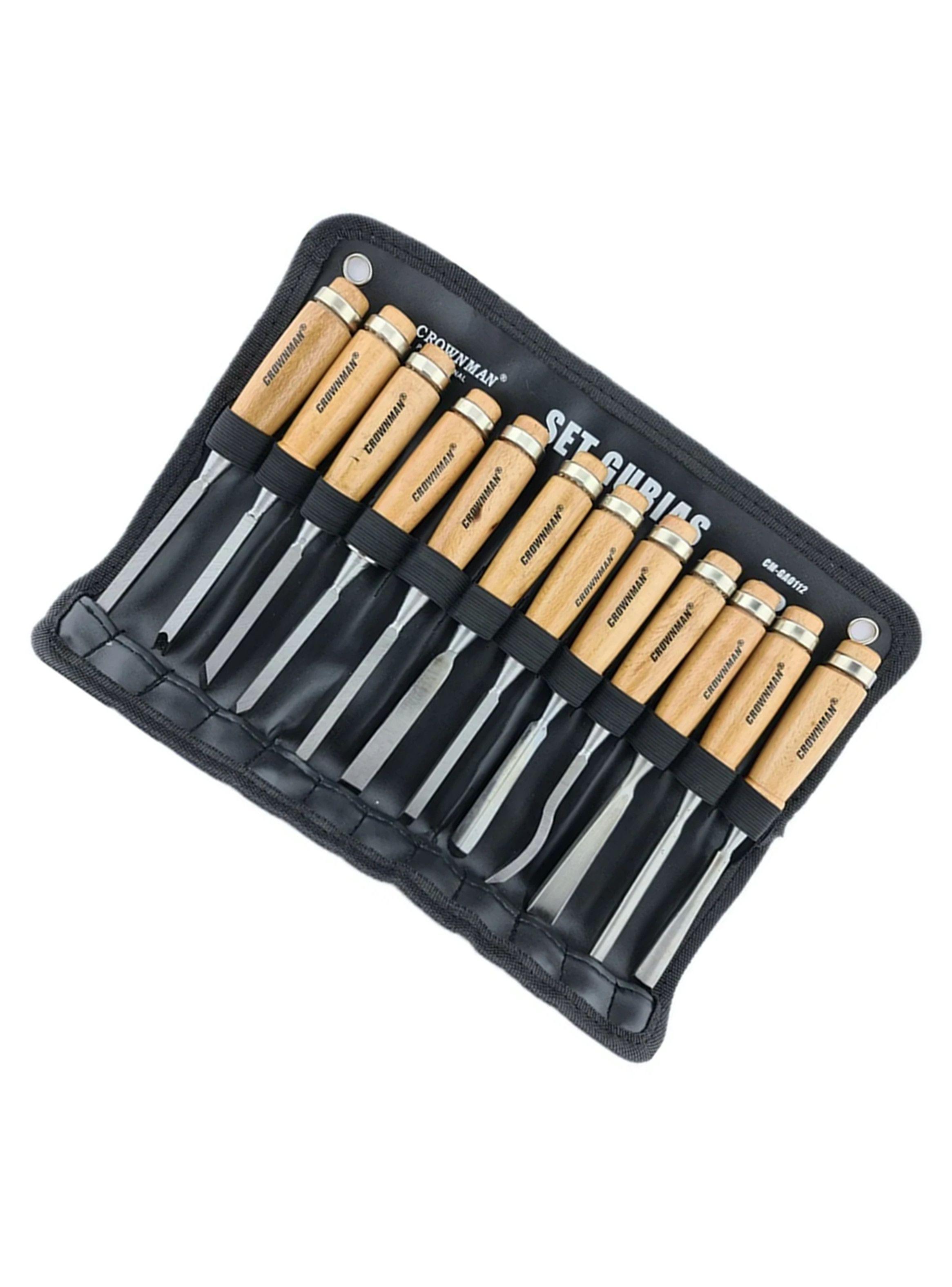 Cinceles Para Tallar Madera Gubia 12 Piezas Crow-2