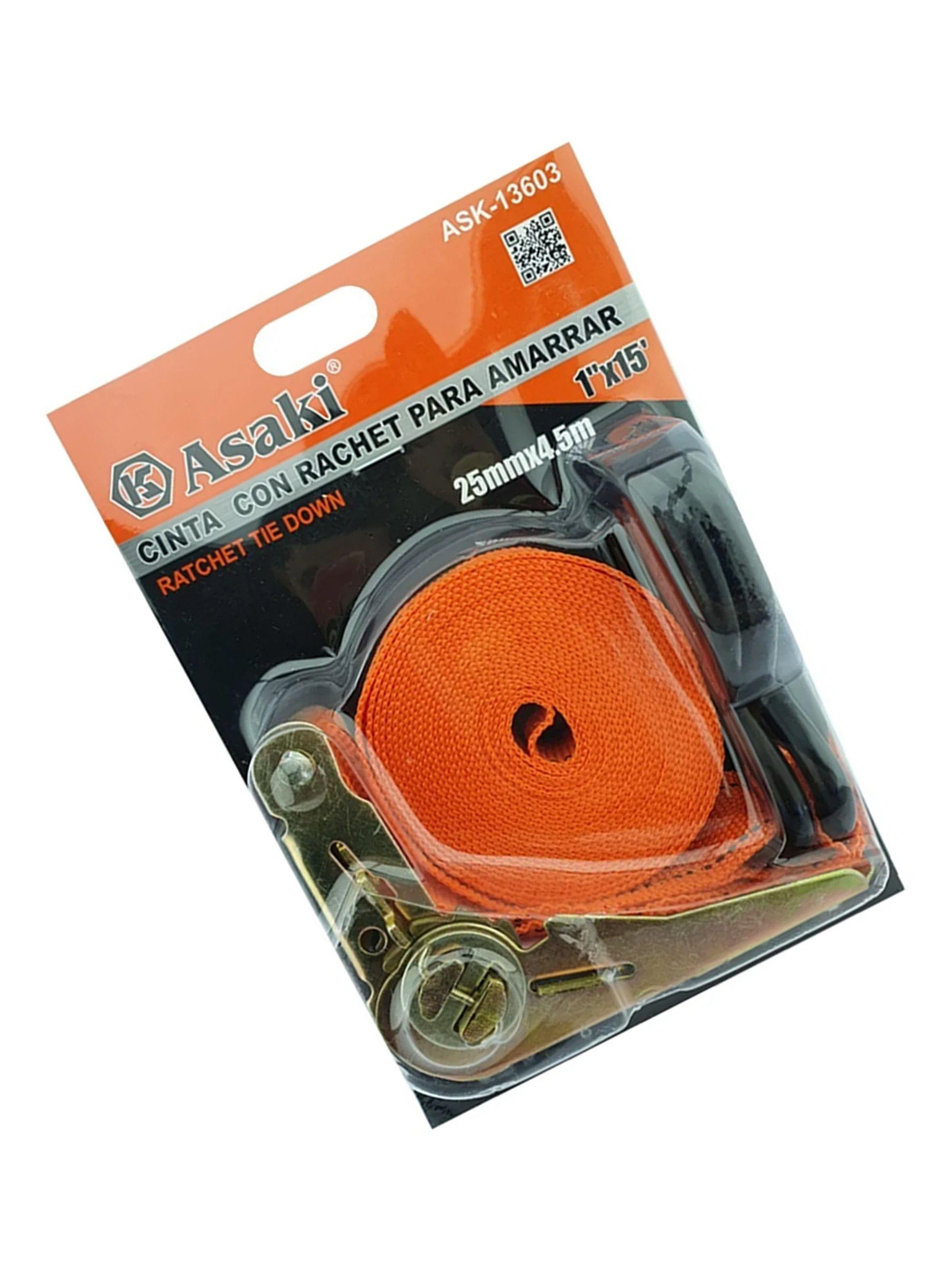 Eslinga Cinta Amarre C/ Ratchet 1 Pulg X 15 Ft Ask-1