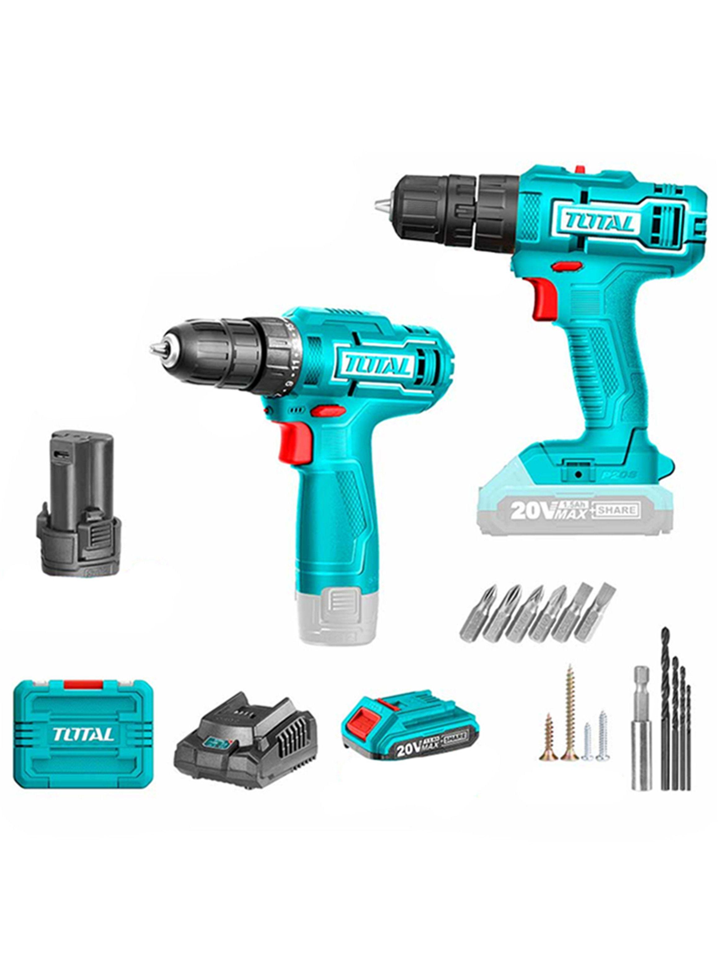 Kit Taladro 20v + Taladro Atornillador 12v Total Tckli20122-0