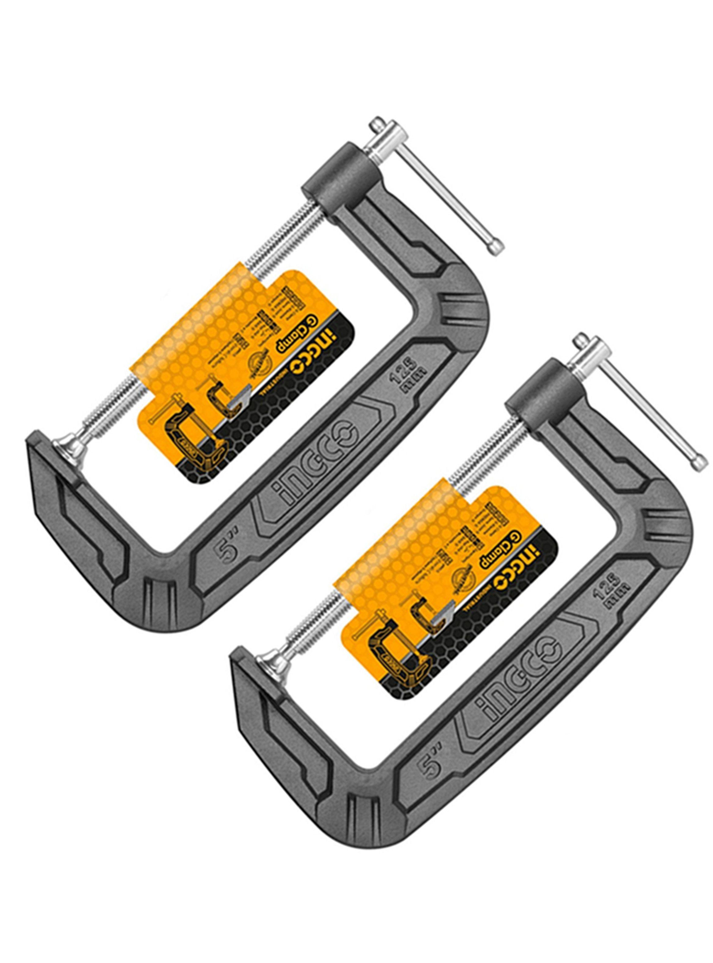 Pack 2 Prensa Tipo C 5 Pulgadas (125mm) Ingco Hgc0105-0