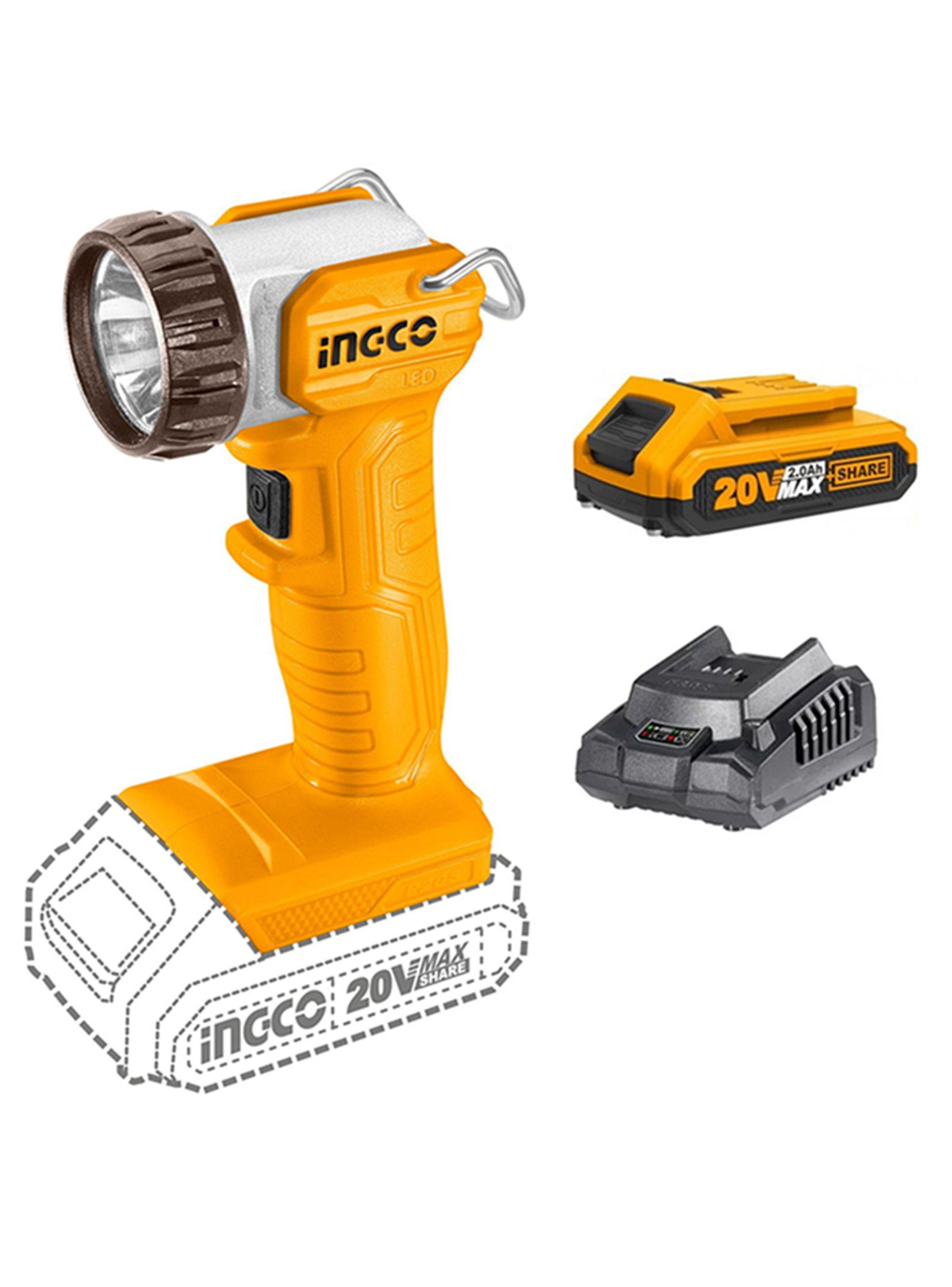 Linterna Led Inalámbrica 20v Bateria + Cargador Ingco-0