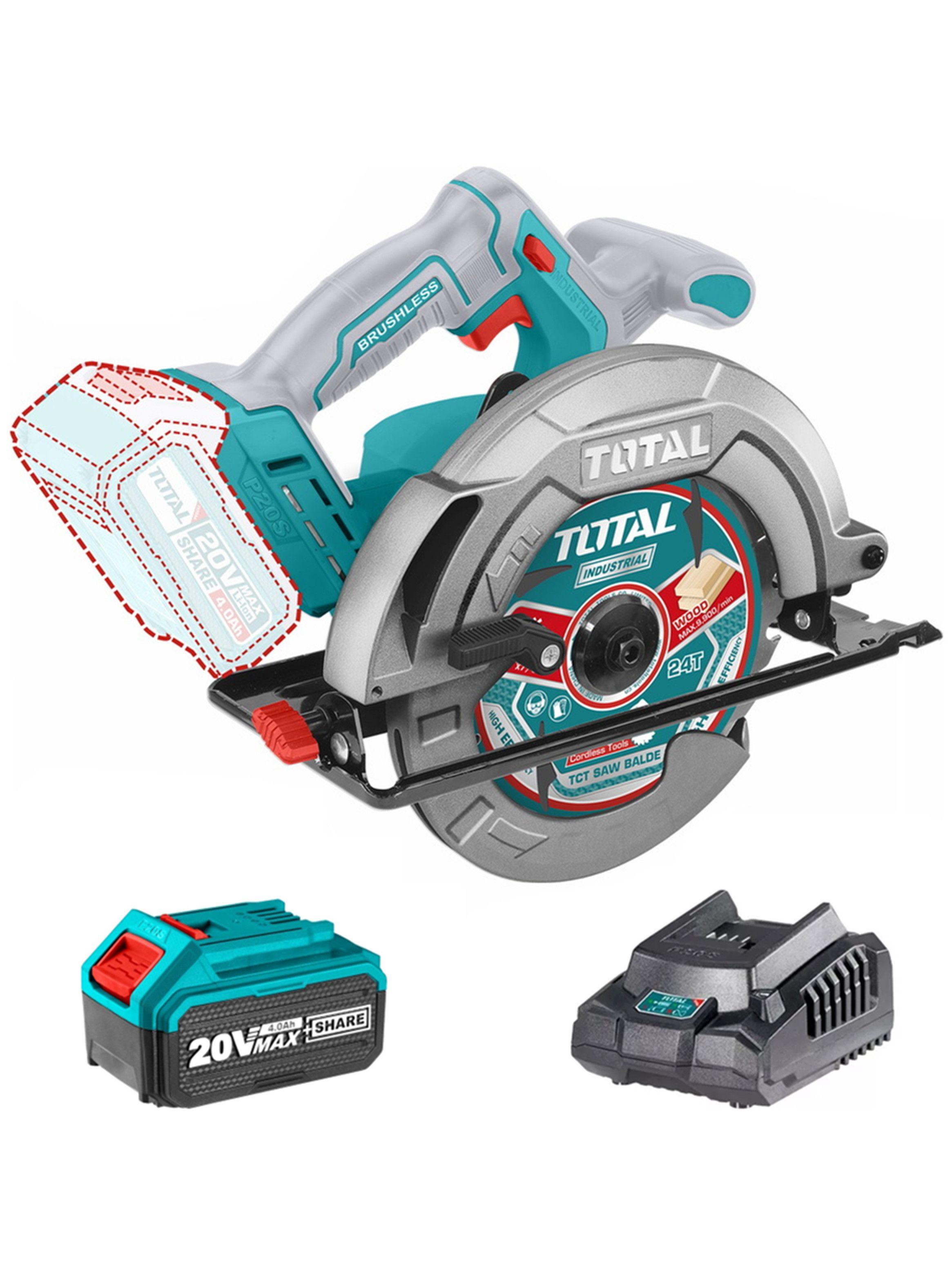 Sierra Circular Inalámbrica 20v Bat+ Cargador Total Tsli1851-0