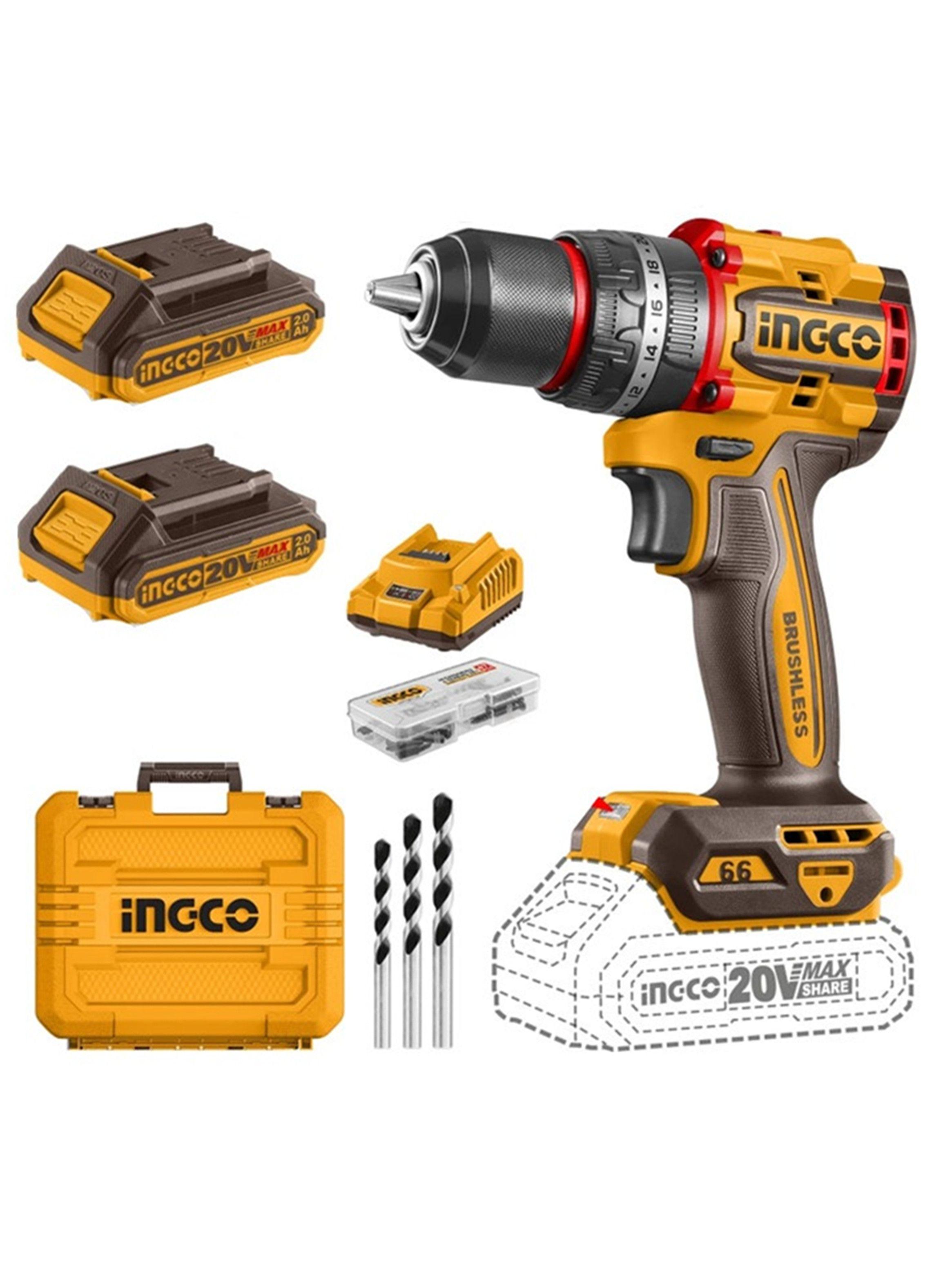 Taladro Atornillador Percutor 20v 2bat+carg Ingco Cidli20668 -0