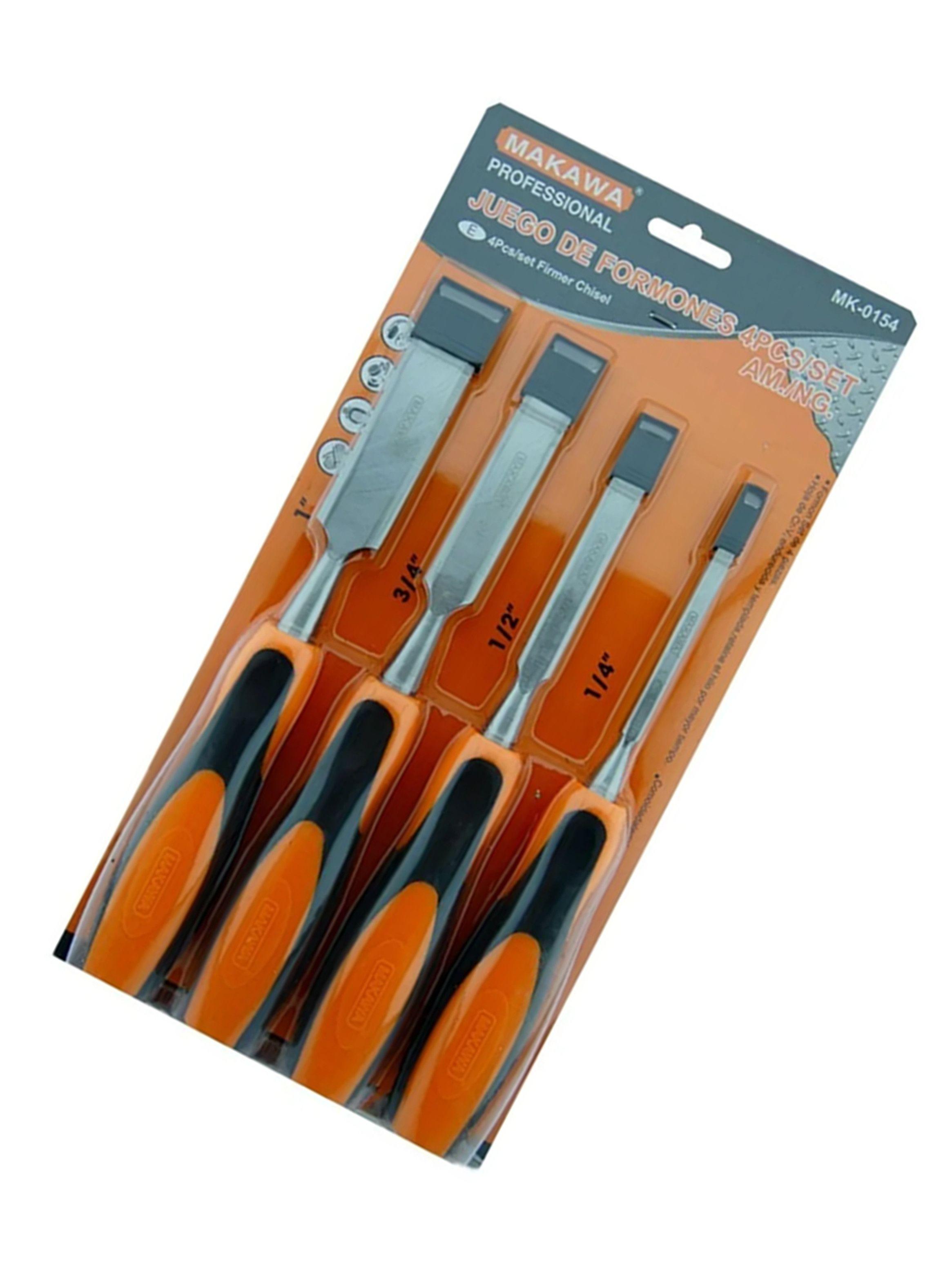 Set De Formones Cinceles P/ Madera 4 Piezas Mk0154-2