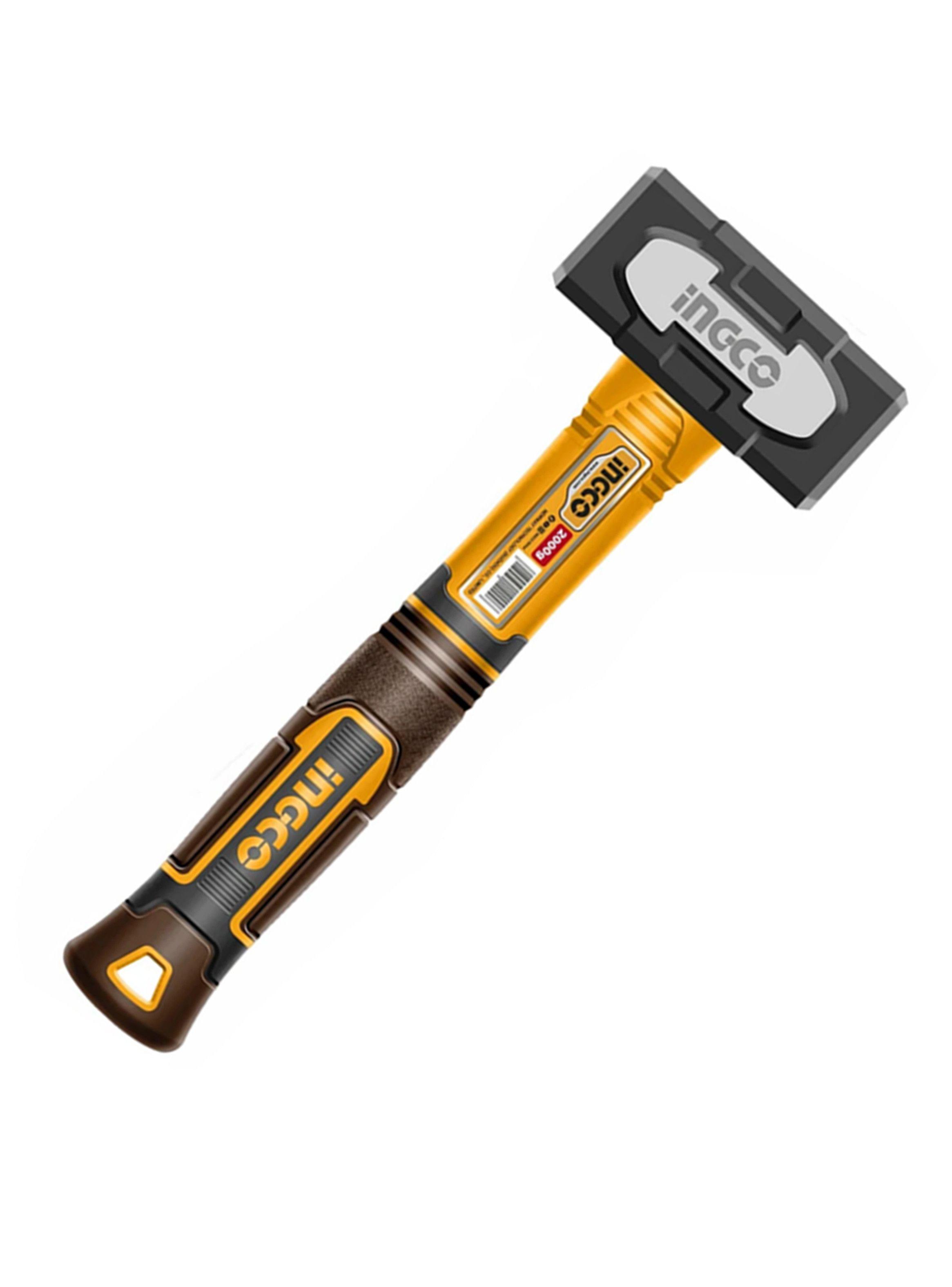 Combo Martillo Mazo 2000g Mango Fibra De Vidrio Ingco-1