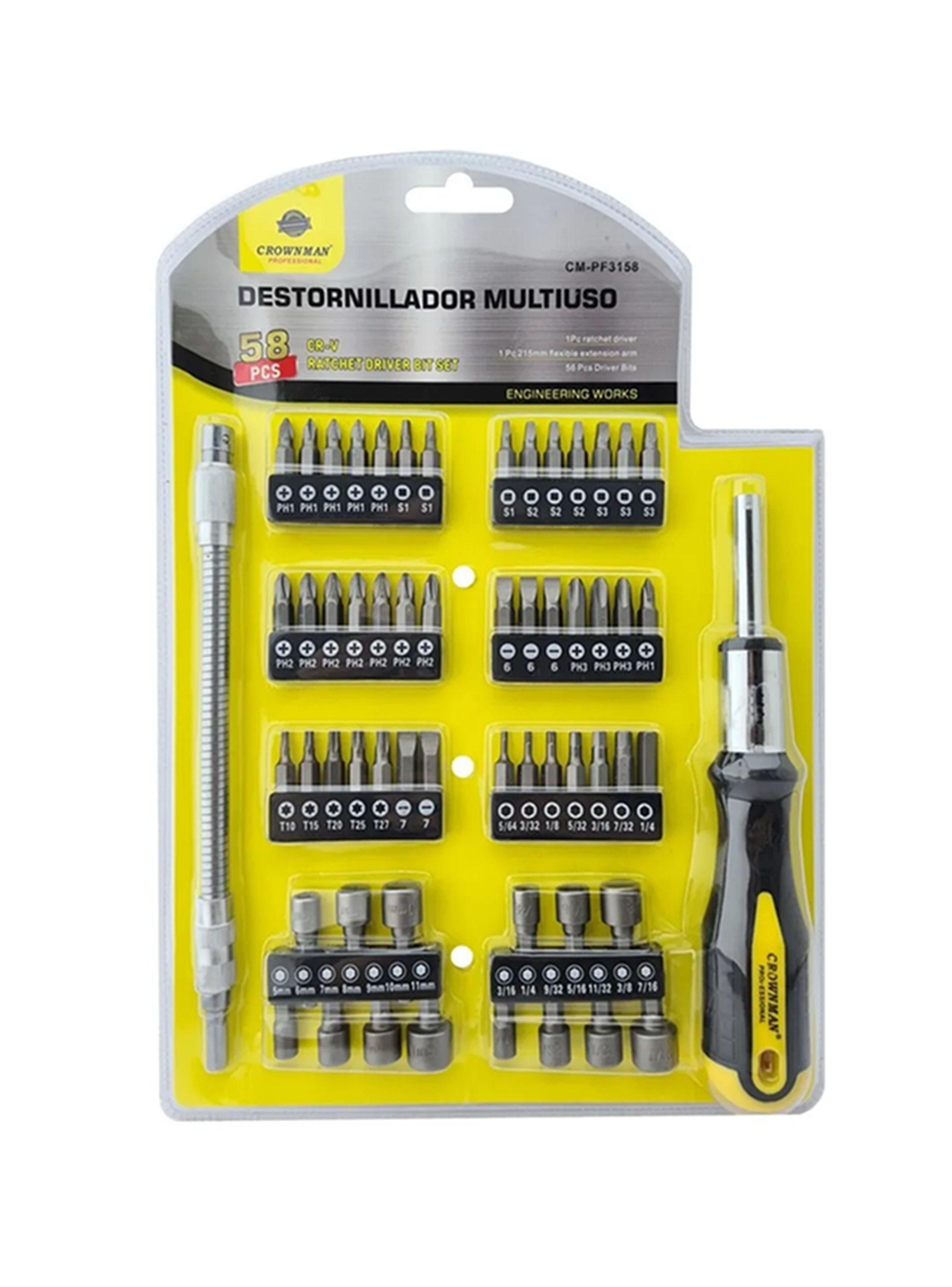 Destornillador Chicharra Puntas Multiuso 58 Piezas-0