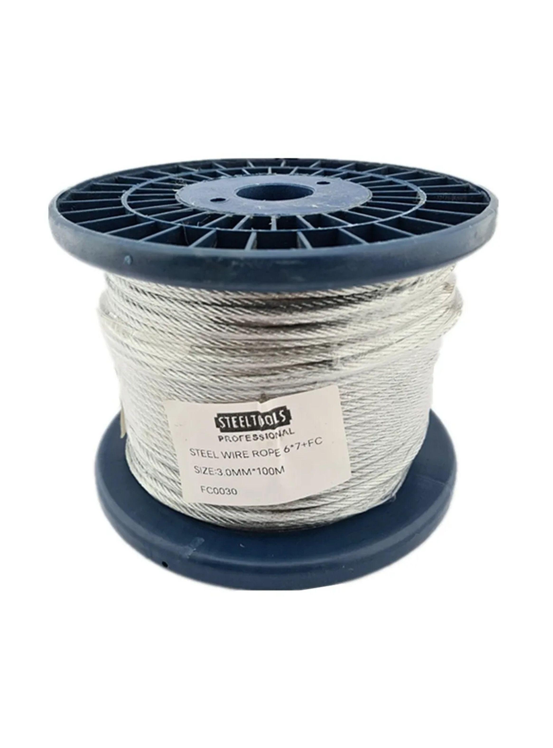 Piola Cable Acero 3.0 Mm Rollo 100 Mts Galvanizado-0