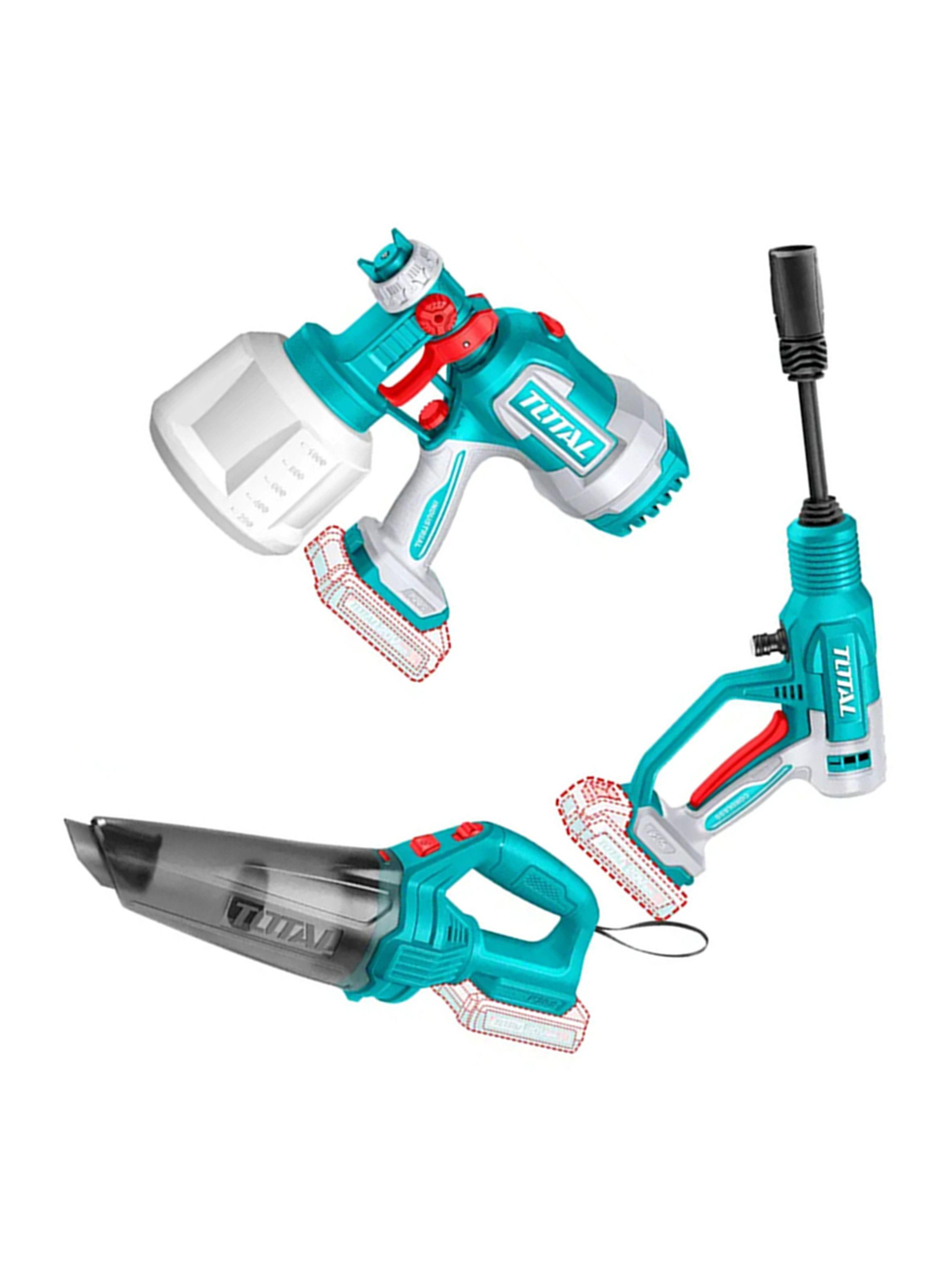 Kit Pistola Para Pintar+ Hidrolavadora+ Aspiradora 20v Total-2