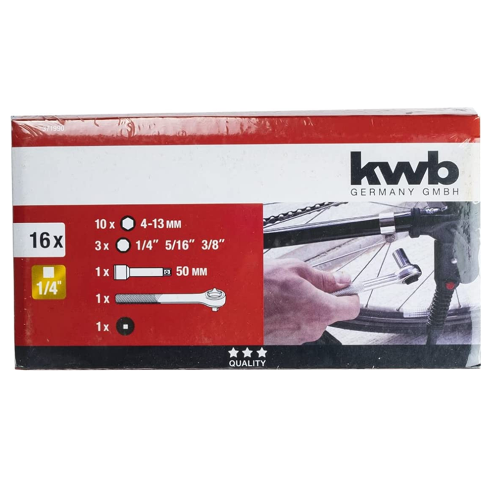 Set De Dados Cuadrante 1/4 16 Piezas Kwb 371990-3