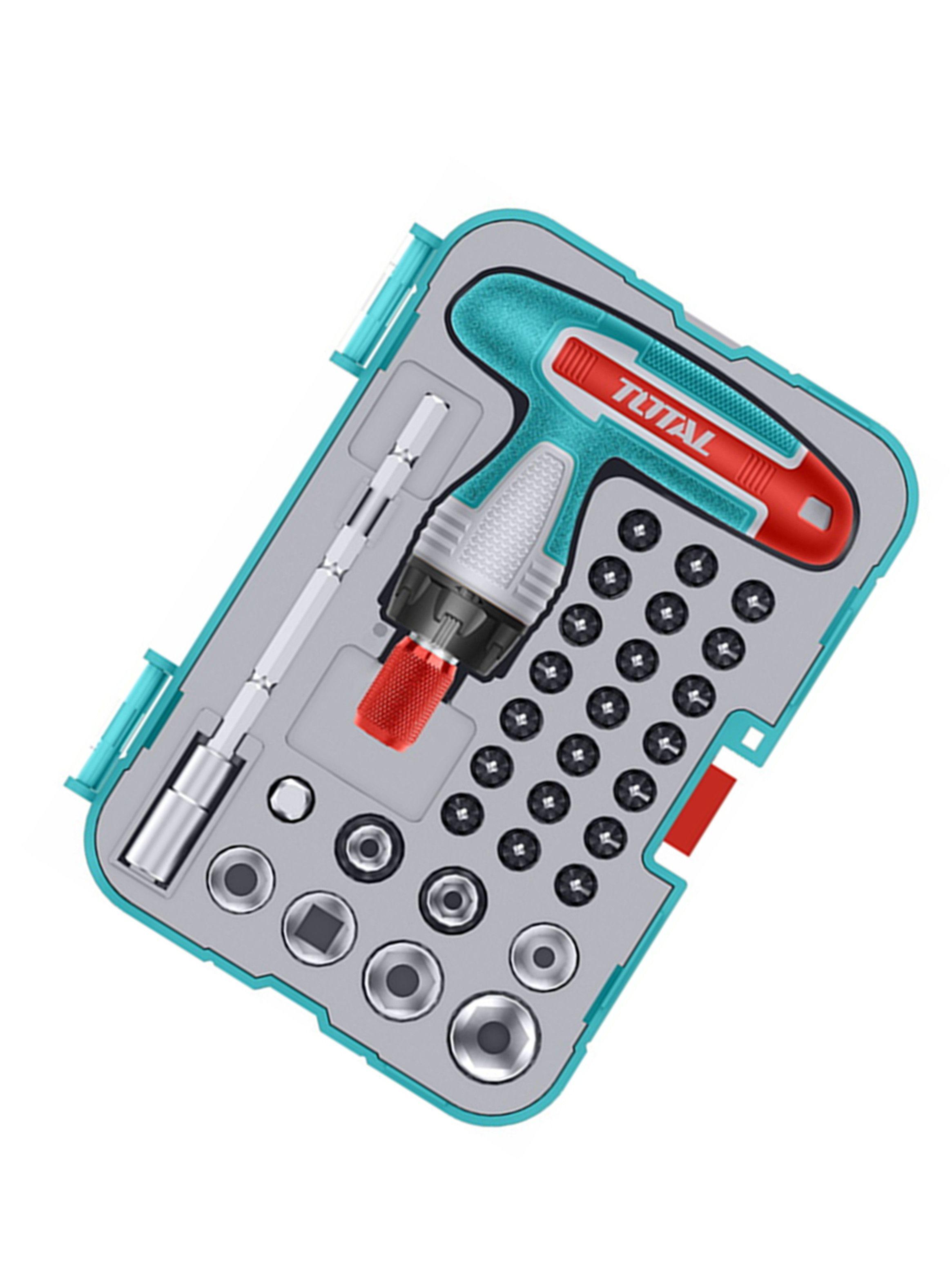 Kit Destornillador 31 Pcs C/ Llave Mango T Total Tacsd30316-2