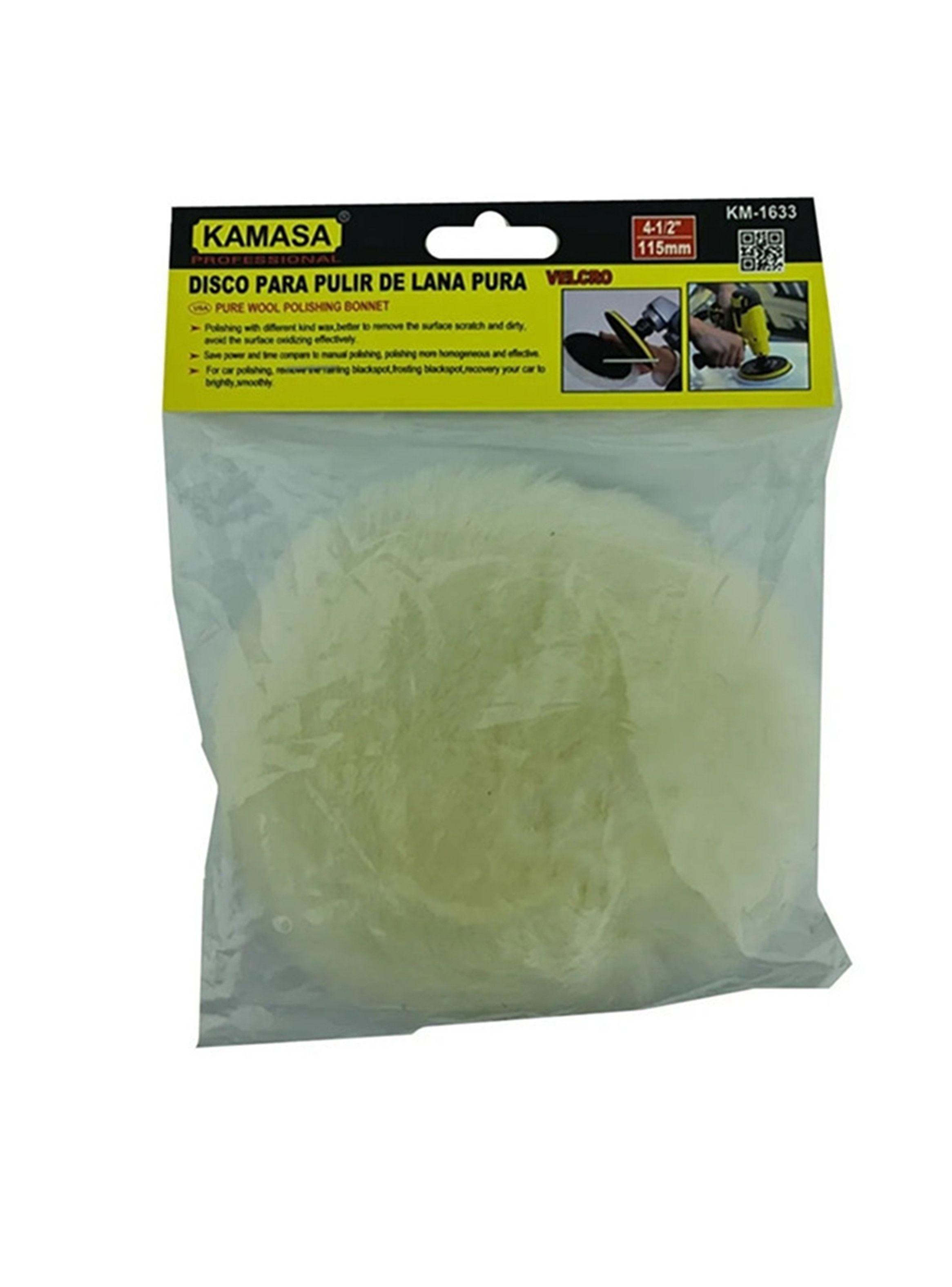Disco Para Pulir 115mm 4 1/2 Pulg Lana Velcro Kamasa Km1633-0