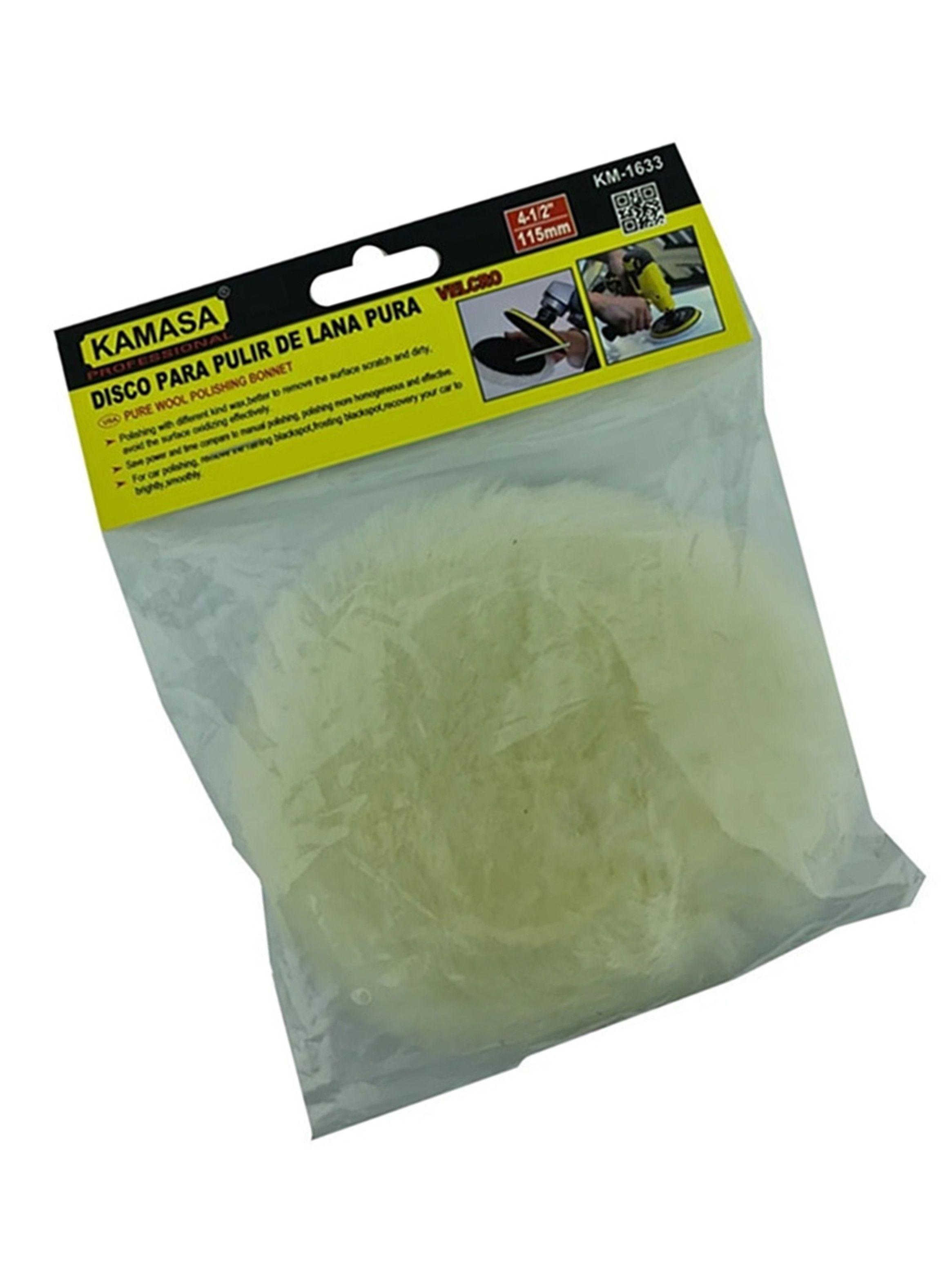 Disco Para Pulir 115mm 4 1/2 Pulg Lana Velcro Kamasa Km1633-1