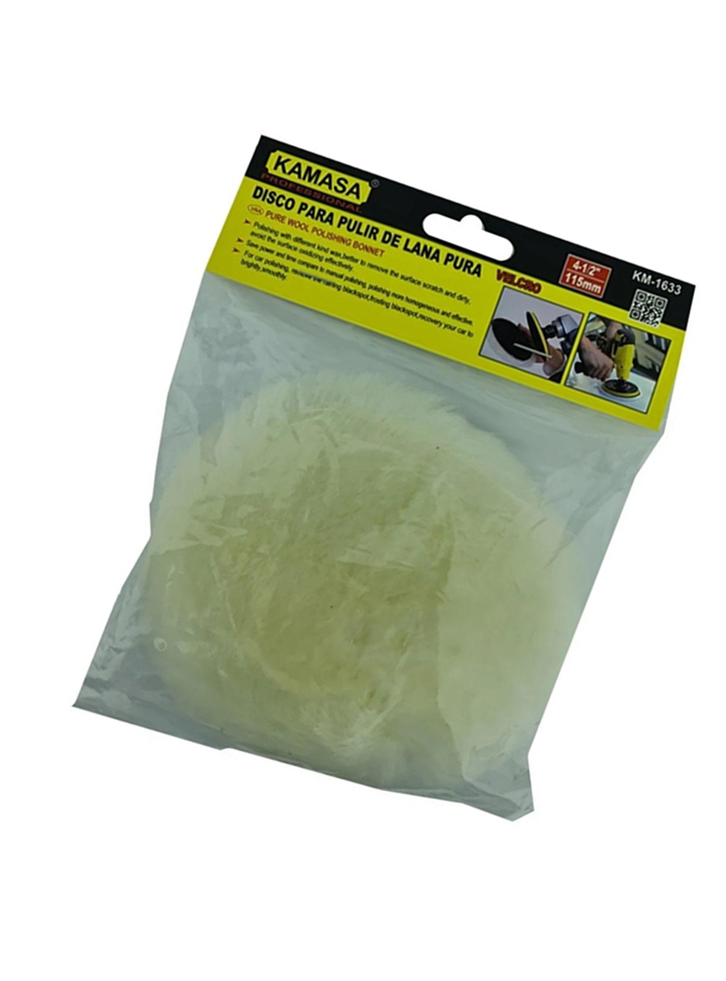 Disco Para Pulir 115mm 4 1/2 Pulg Lana Velcro Kamasa Km1633-2