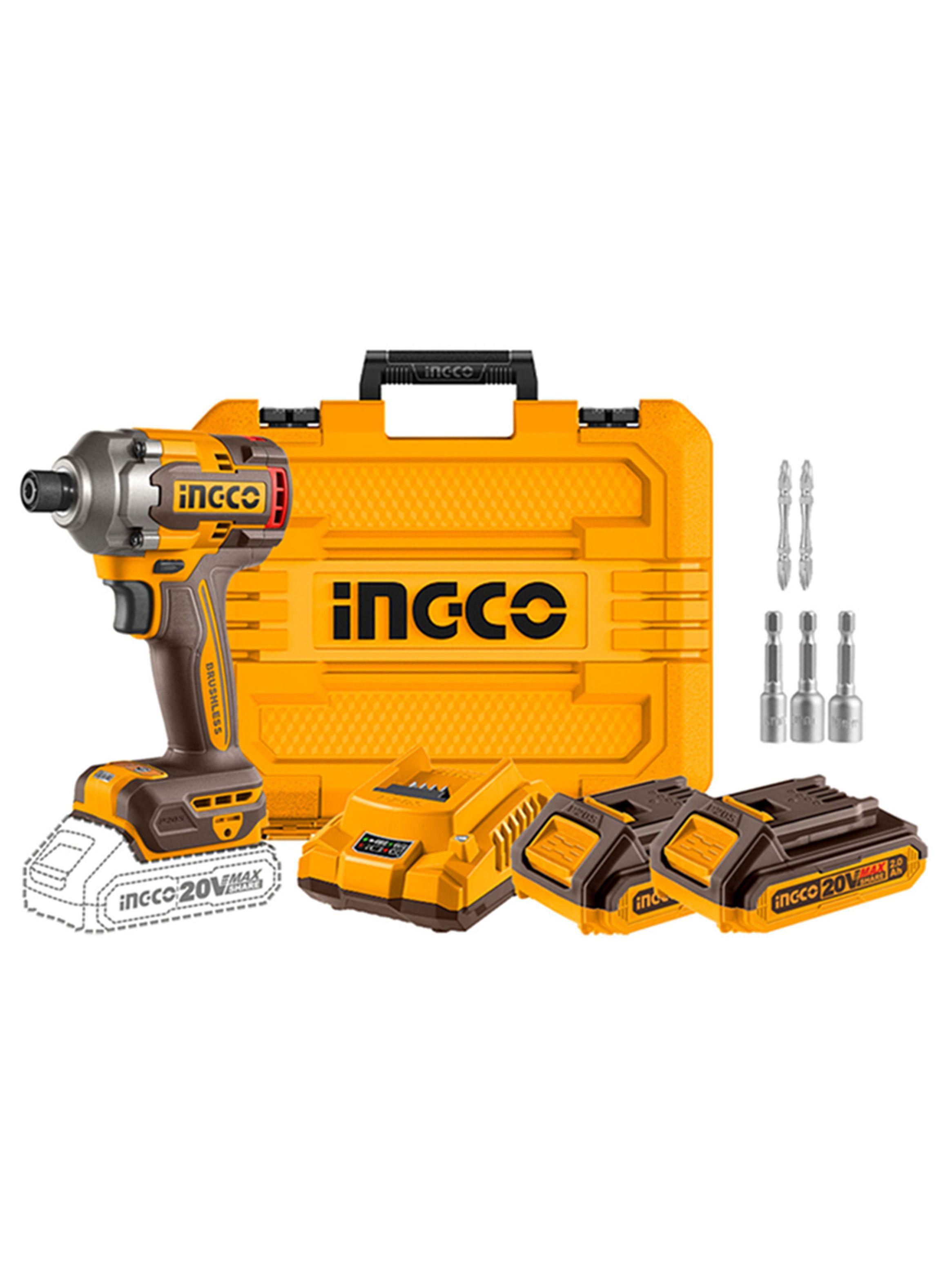 Atornillador De Impacto 20v 1/4 2bat+ Carg Ingco Cirli2028  -0