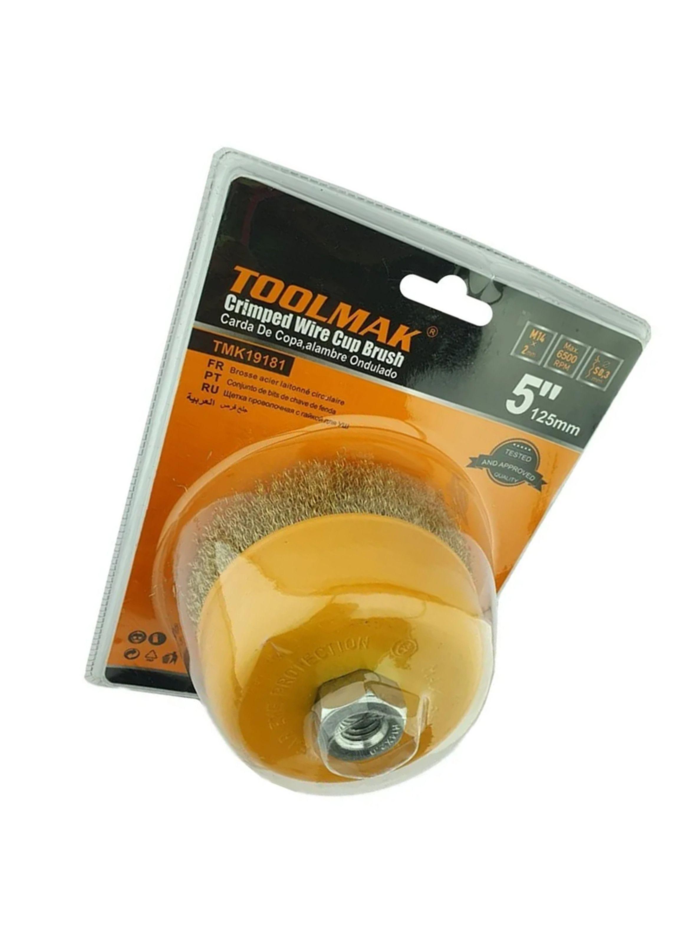 Escobilla De Copa Rizada 125mm Esmeril Tmk19181-2