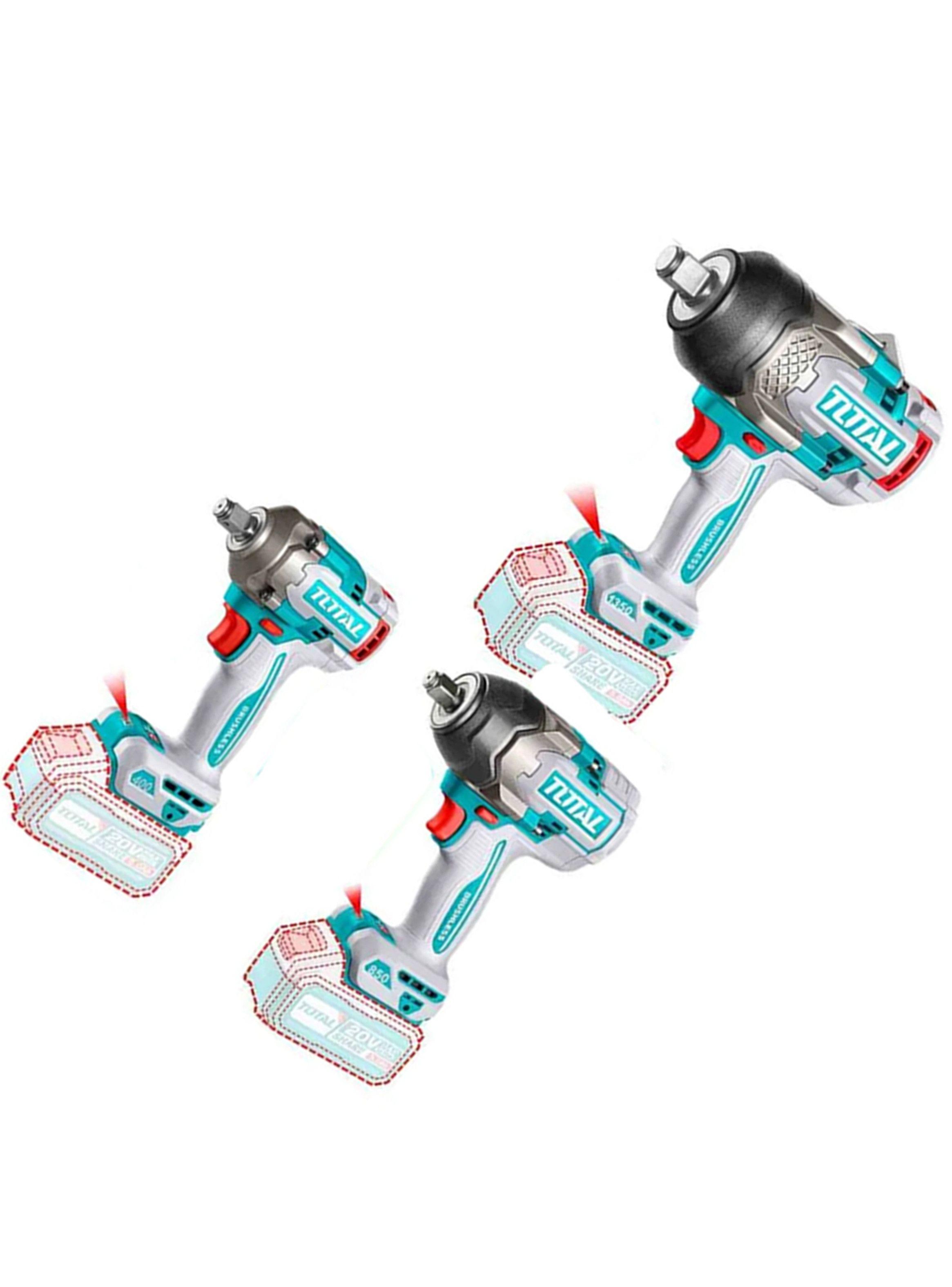Kit Llave Impacto 400nm + 850nm + 1350nm 20v Total-2