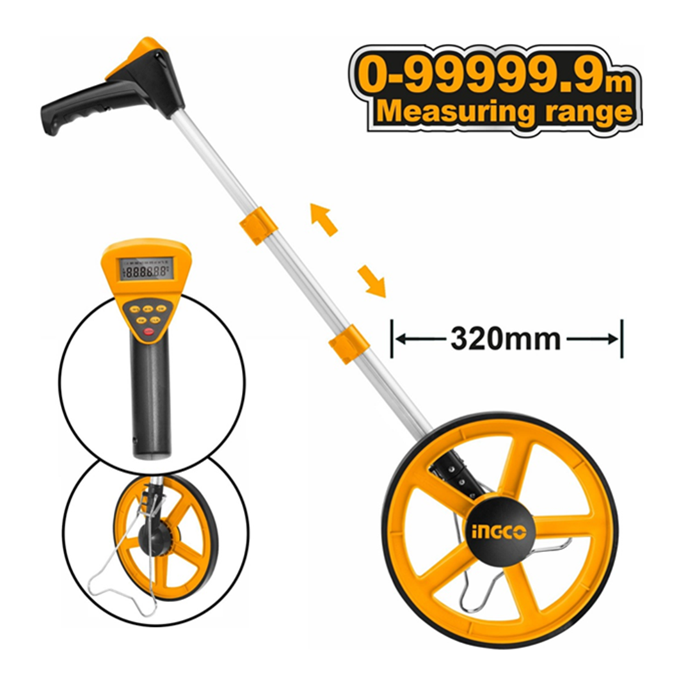 Rueda Medición Odometro Digital Ingco Hdmw23-1