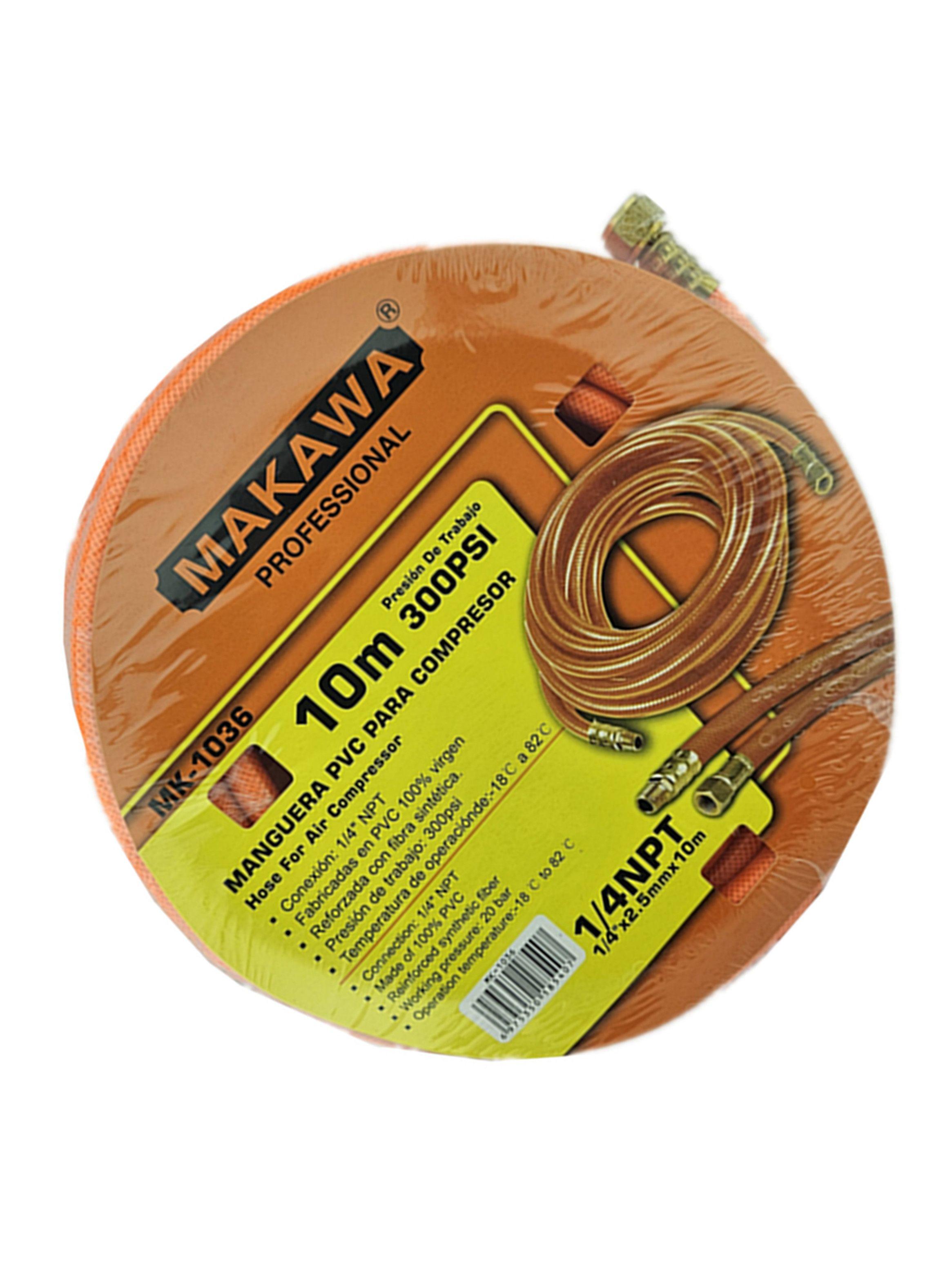 Manguera Para Compresor De Aire 1/4 10 Mts 300psi Makawa-2