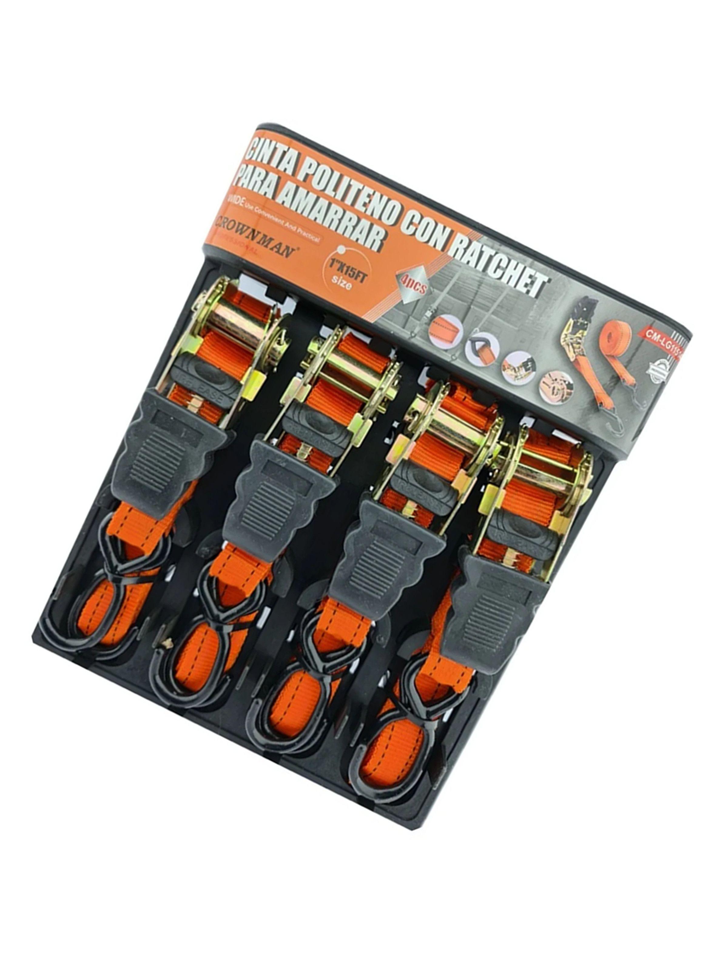 Set Eslinga Cinta Amarre Ratchet 1 Pulgx15 Ft Crow-2